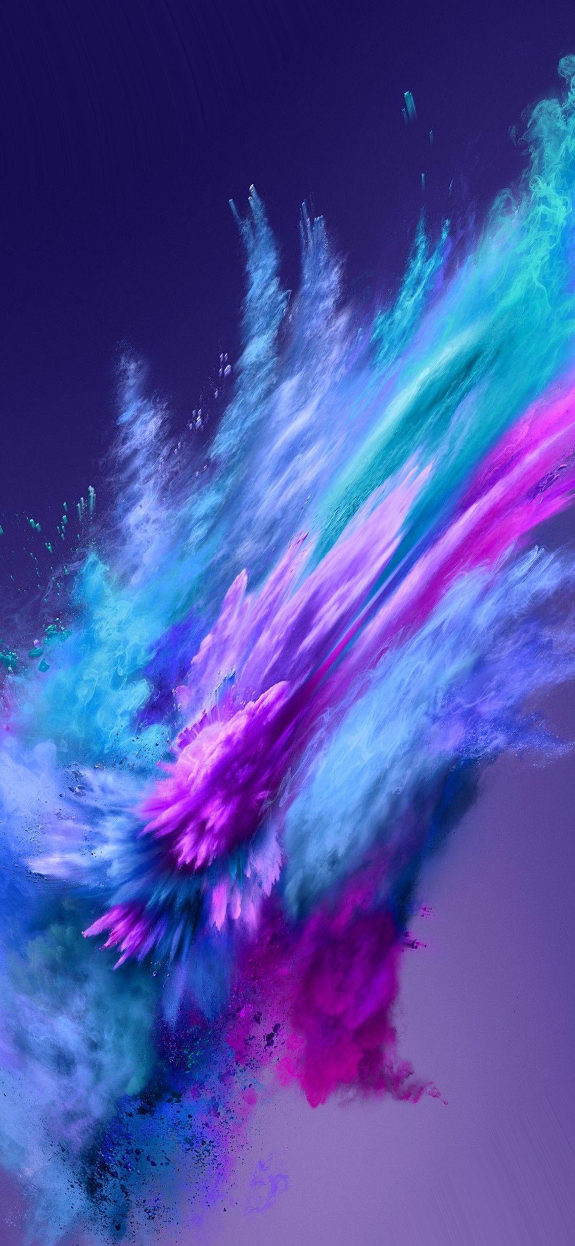 1125x2436 Color Powder Spray Abstract 4k wallpaper