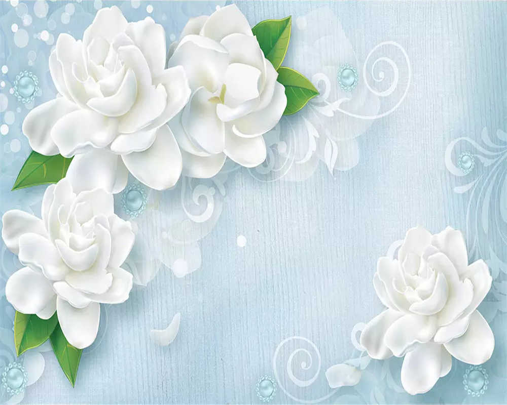 1000x800 beibehang wallpaper for home walls Custom fresh blue 3D rose