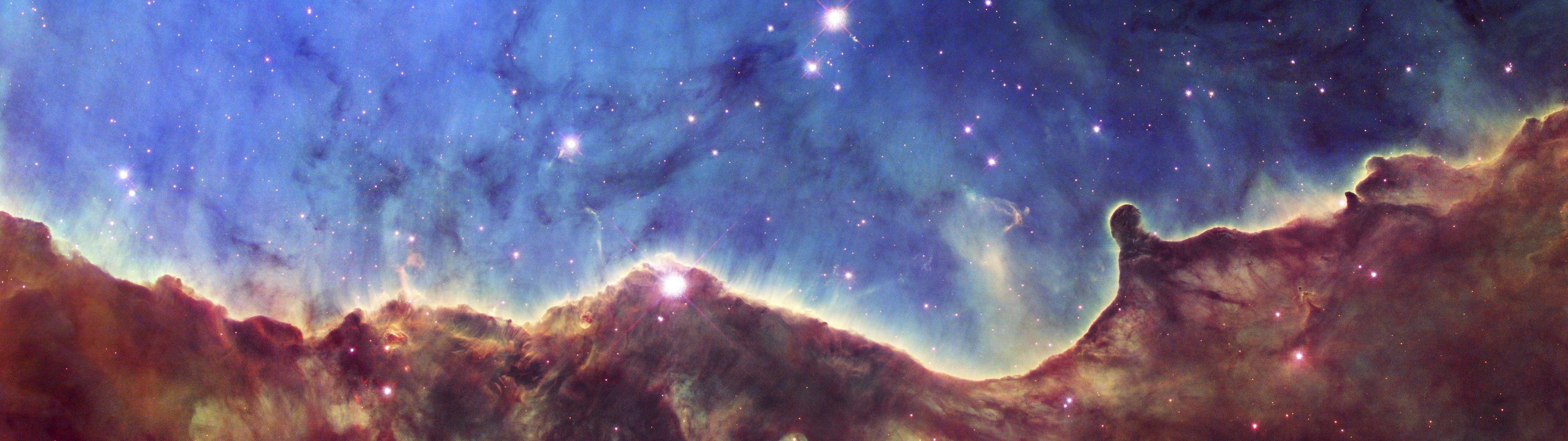 3840x1080 multiple Display, Space, Stars, Colorful, Universe, Galaxy