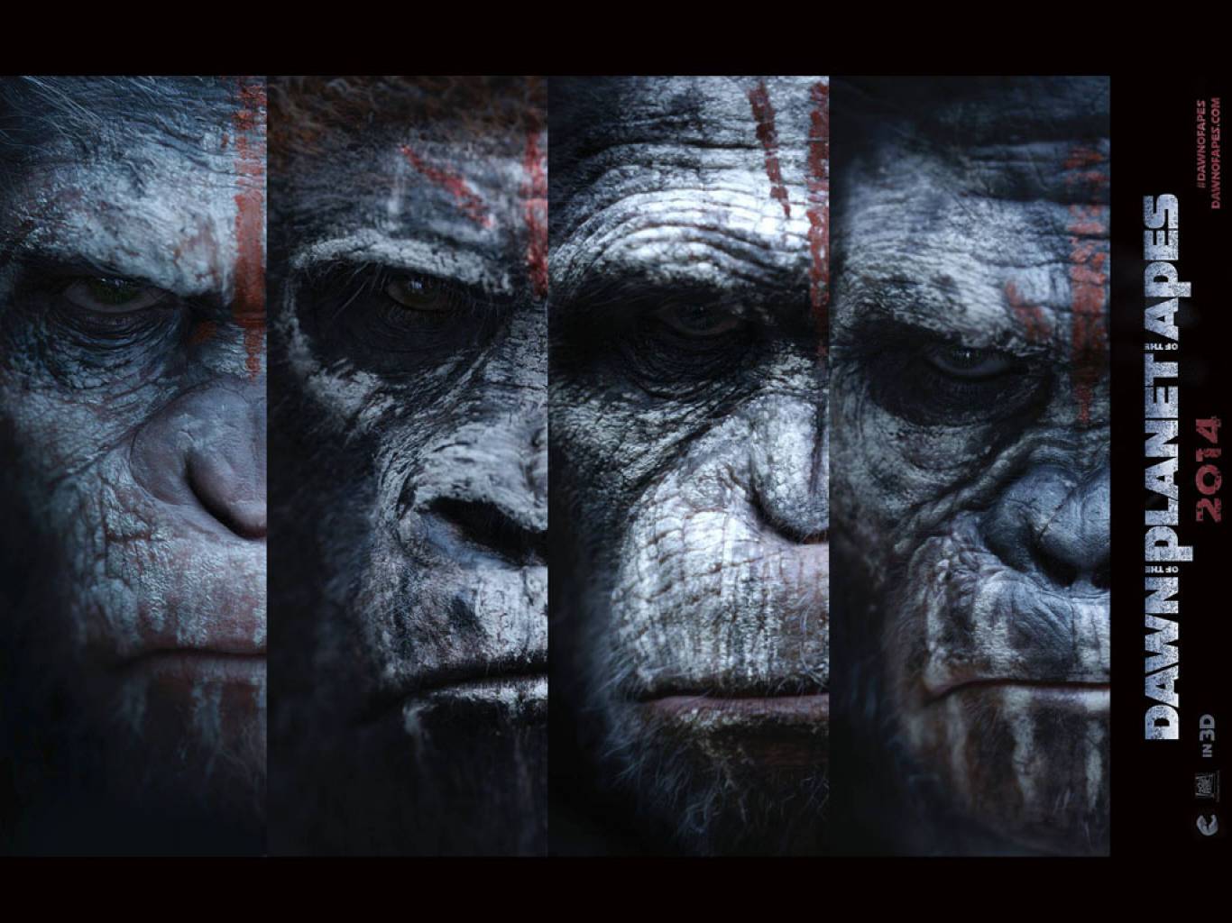 1366x1024 Dawn of the Planet of the Apes Movie HD Wallpaper