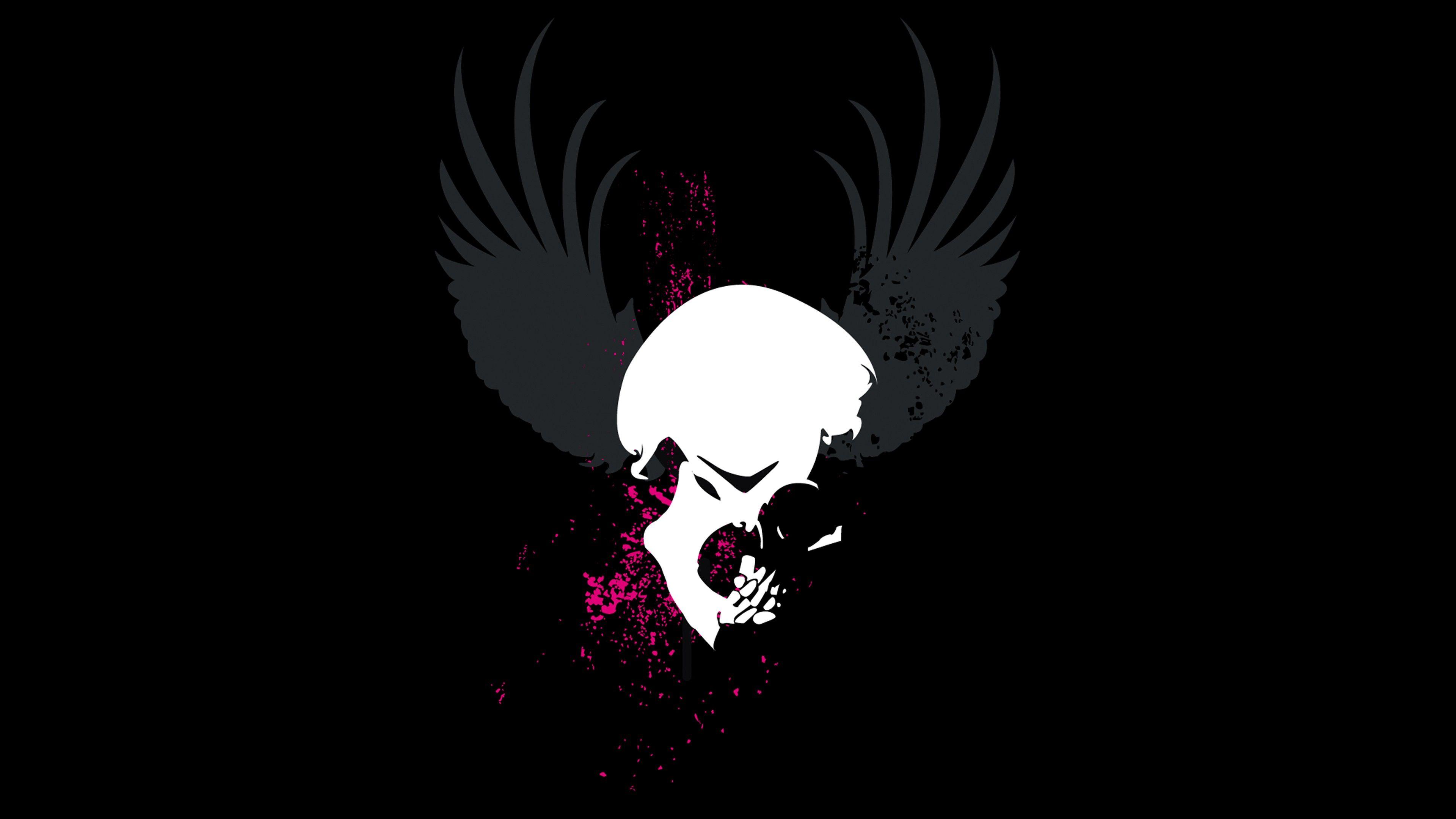 3840x2160 Skull Grunge Wings Dark, HD Artist, 4k Wallpaper, Image