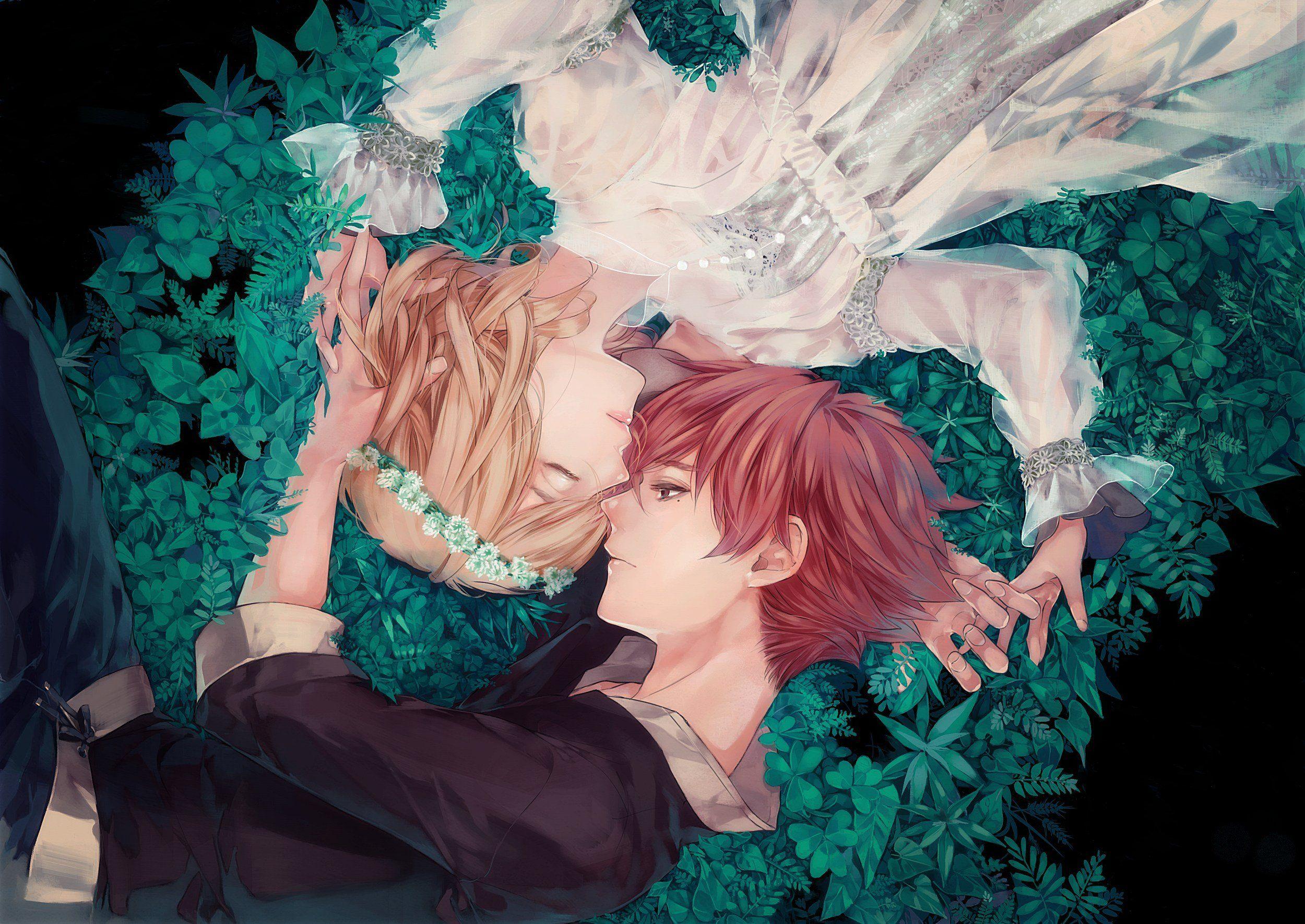 2500x1771 Futami Jun Flower Crown Sad Grass original wallpaperx1771