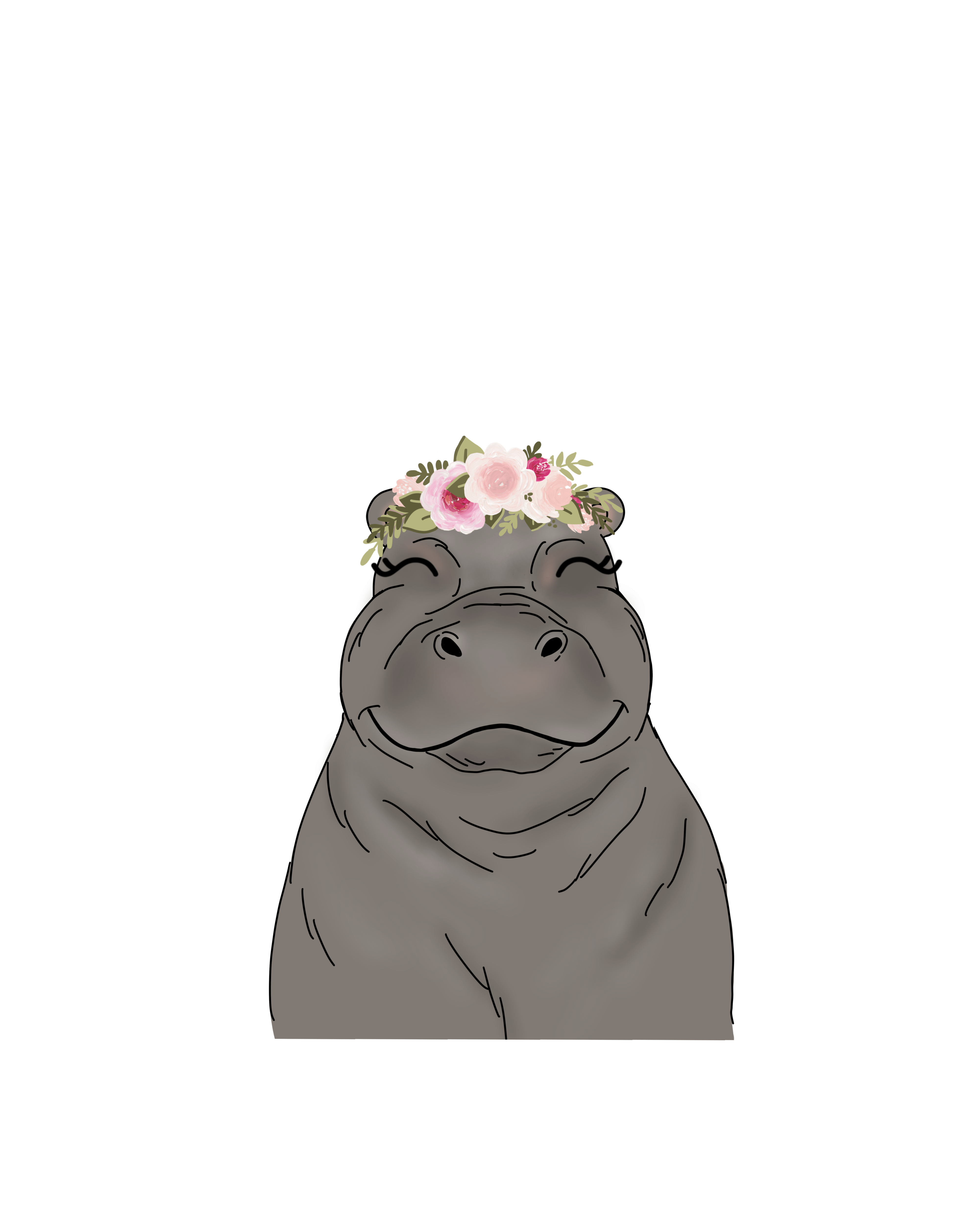 4000x5000 Hippo #Floral #Crown. #Casetify #iPhone #Art #Design #Animals #wallpaper #ideas. Apple watch wallpaper, Hippo, Floral crown