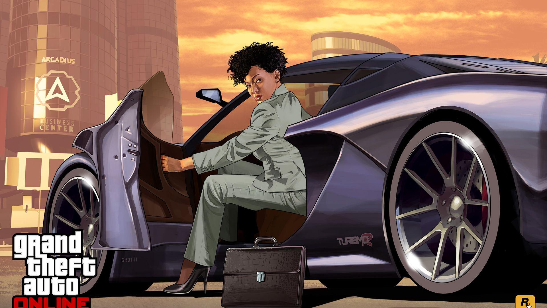 1920x1080 Businesswoman. Wallpaper from Grand Theft Auto Online