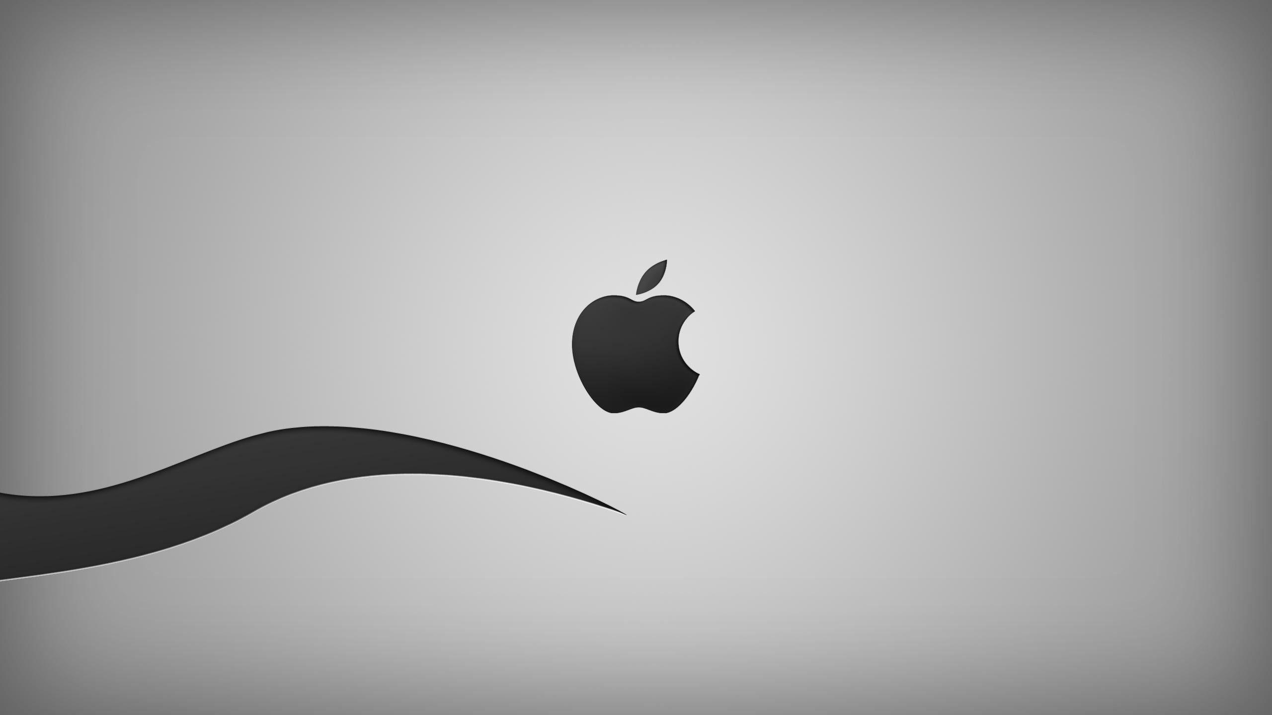 2560x1440 Black and White Apple Wallpaper