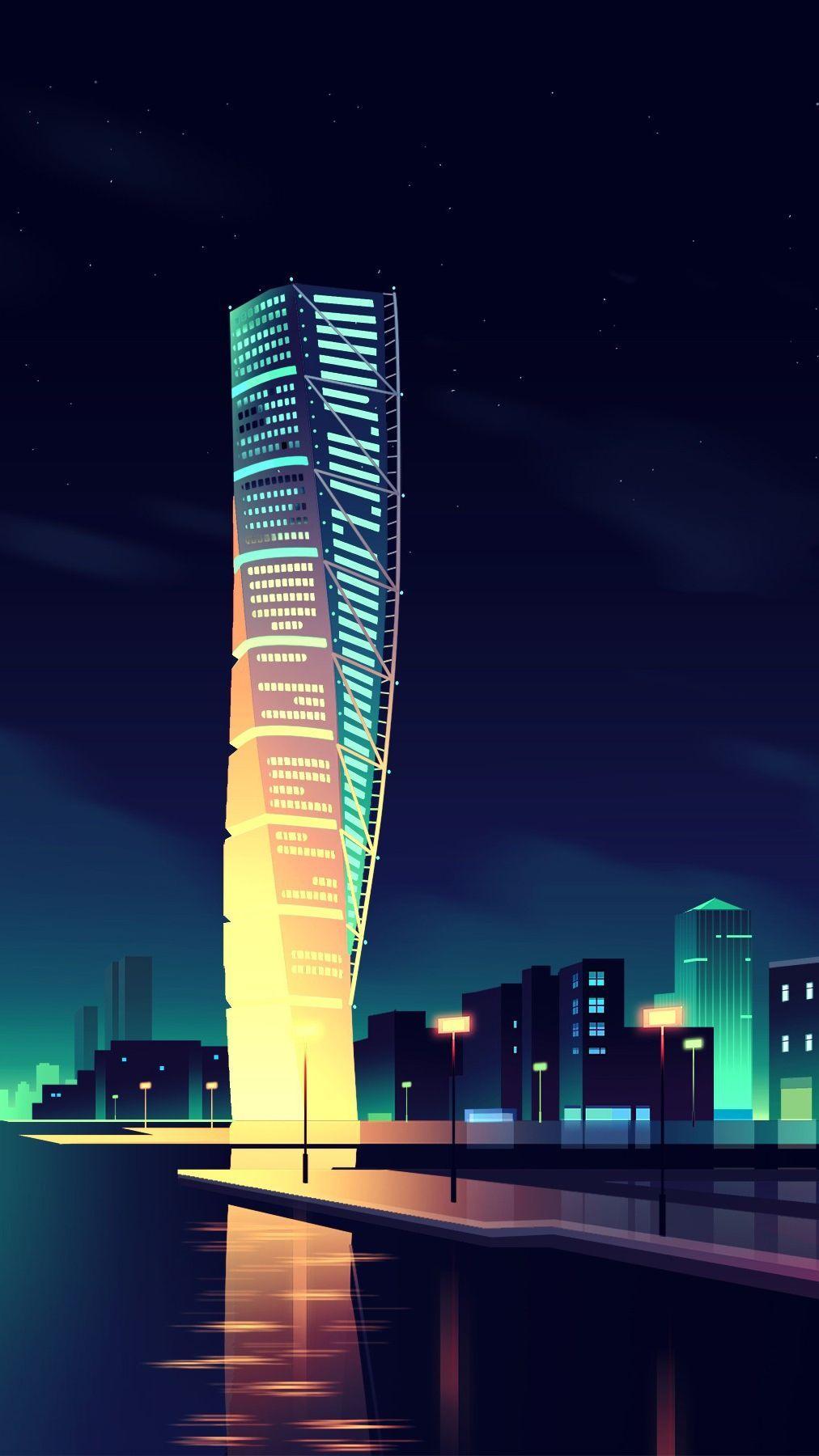 1012x1800 Animated Night City Wallpaper IPhone Wallpaper. City Wallpaper