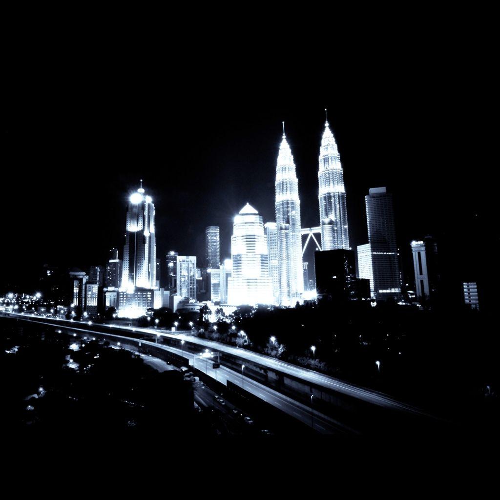 1024x1024 Dark City Urban Art Illustration iPad Air Wallpaper Free Download