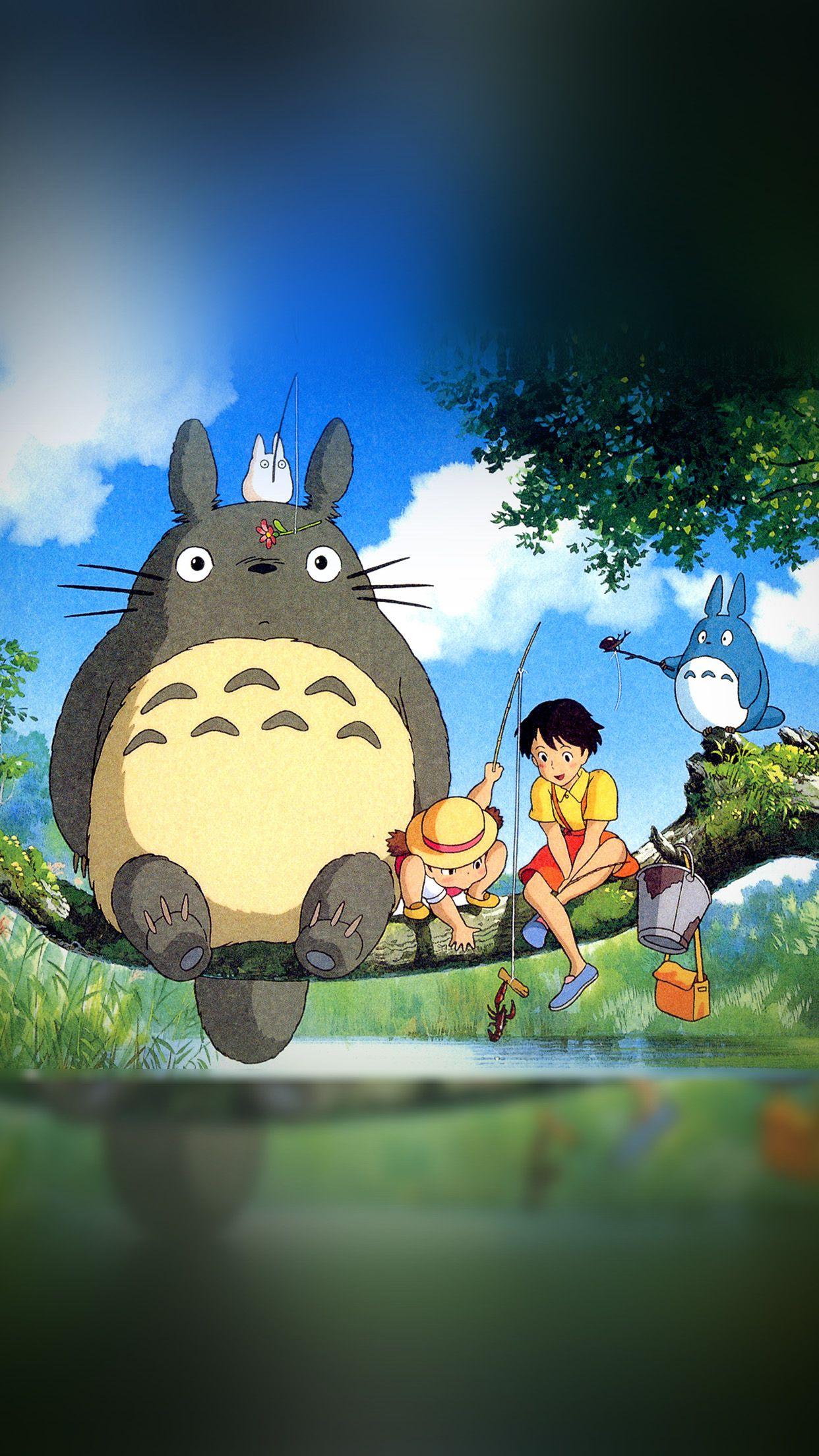 1242x2208 My Neighbor Totoro Anime Art Illustration Android Wallpaper