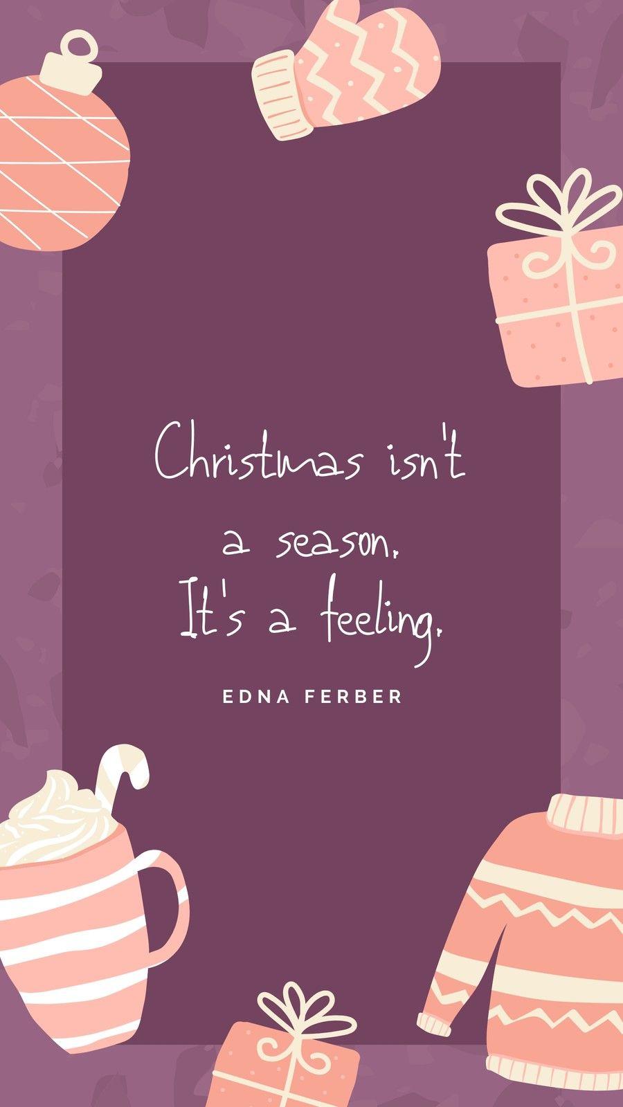 900x1600 Violet and Peach Festive Flat Illustration Christmas Greeting