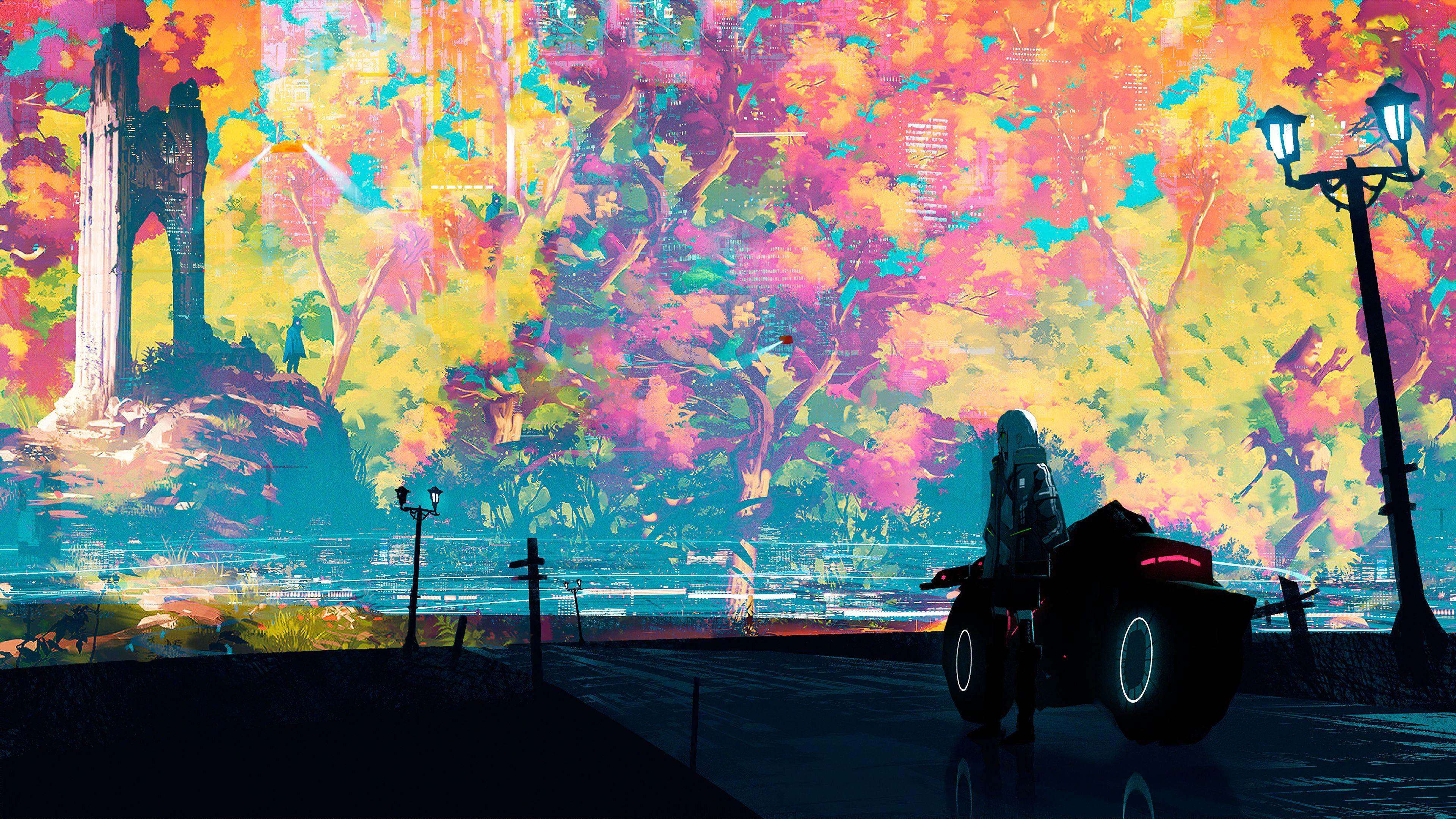 3840x2160 Painted city Illustration Wallpaper 4k Ultra HD