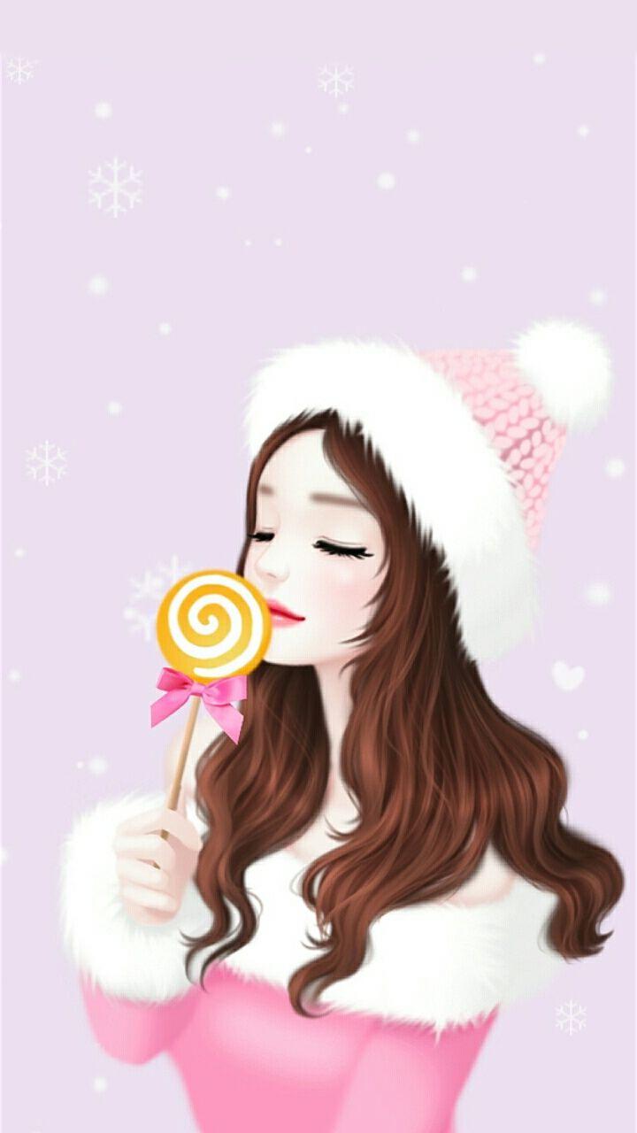 720x1280 art, art girl, background, beautiful girl, beauty, candy, cartoon