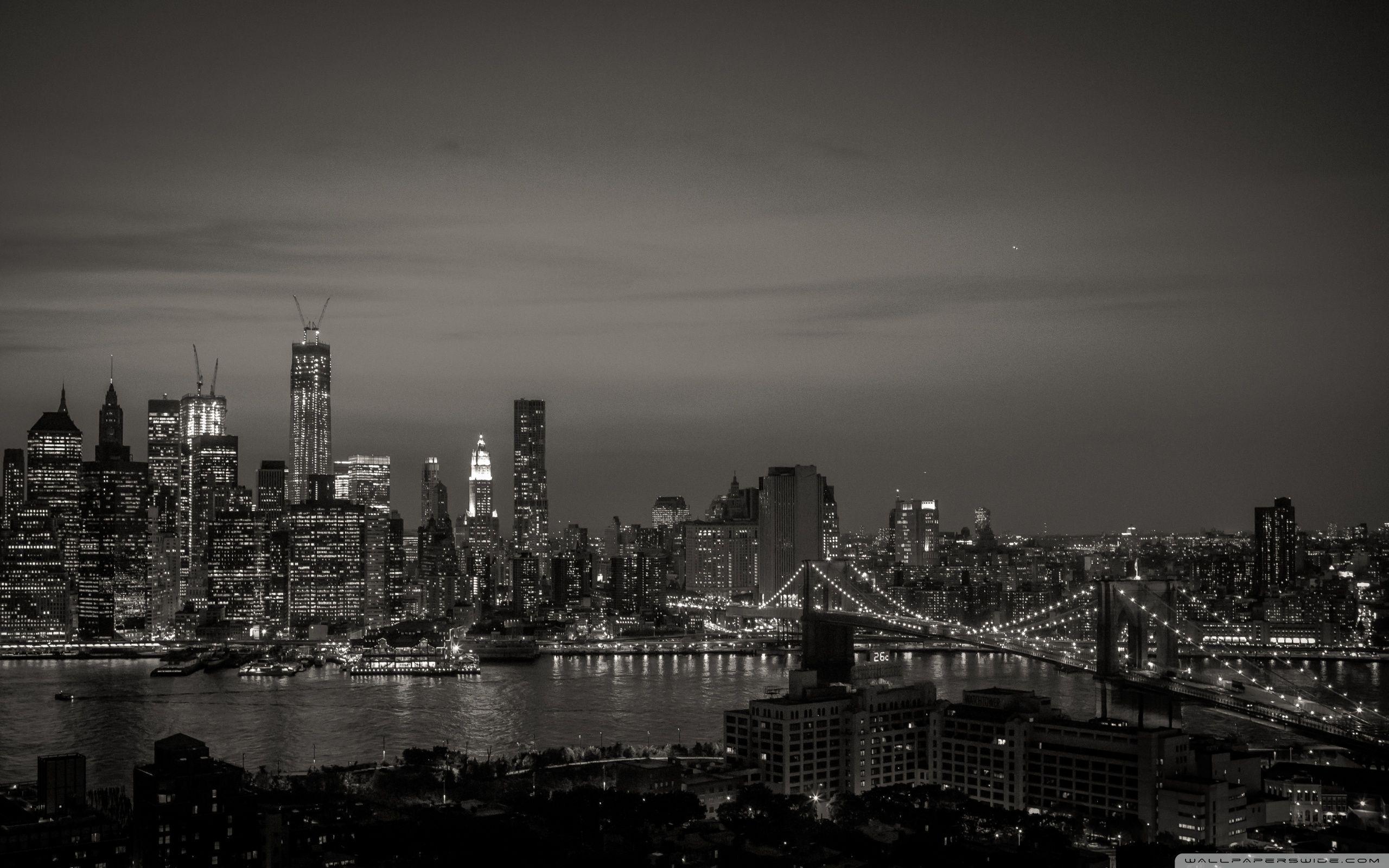 2560x1600 New York City Black and White HD desktop wallpaper Widescreen