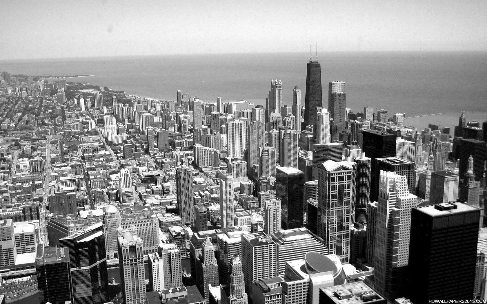 1680x1050 Free download Black and White City Wallpaper High Definition