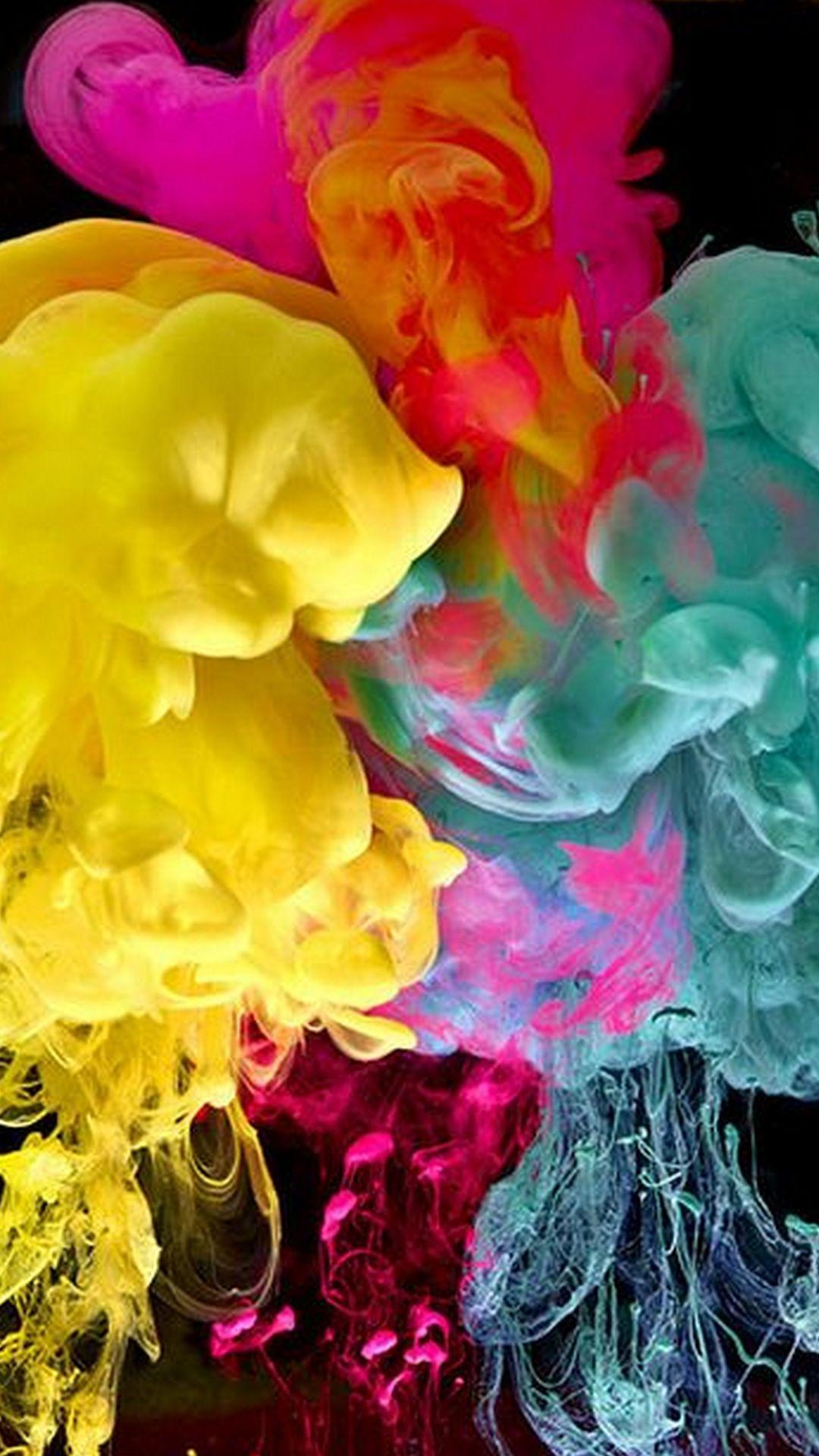 1080x1920 Colorful Clouds Paint Vapors Watercolor Mix Android Wallpaper free