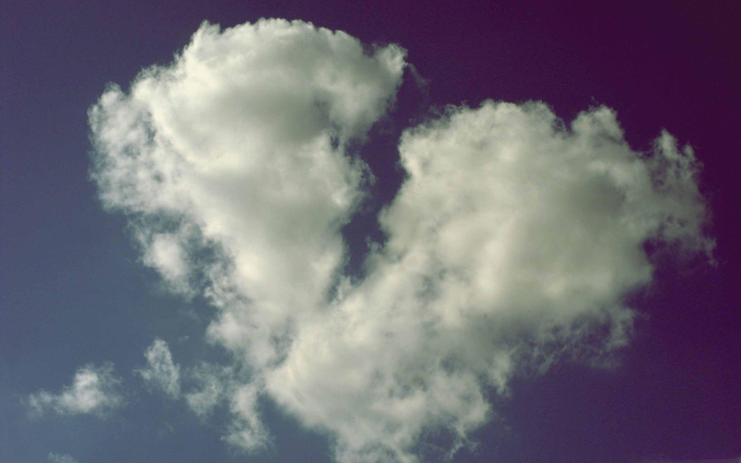 2560x1600 Broken Heart Shaped Cloud Mac Wallpaper Download
