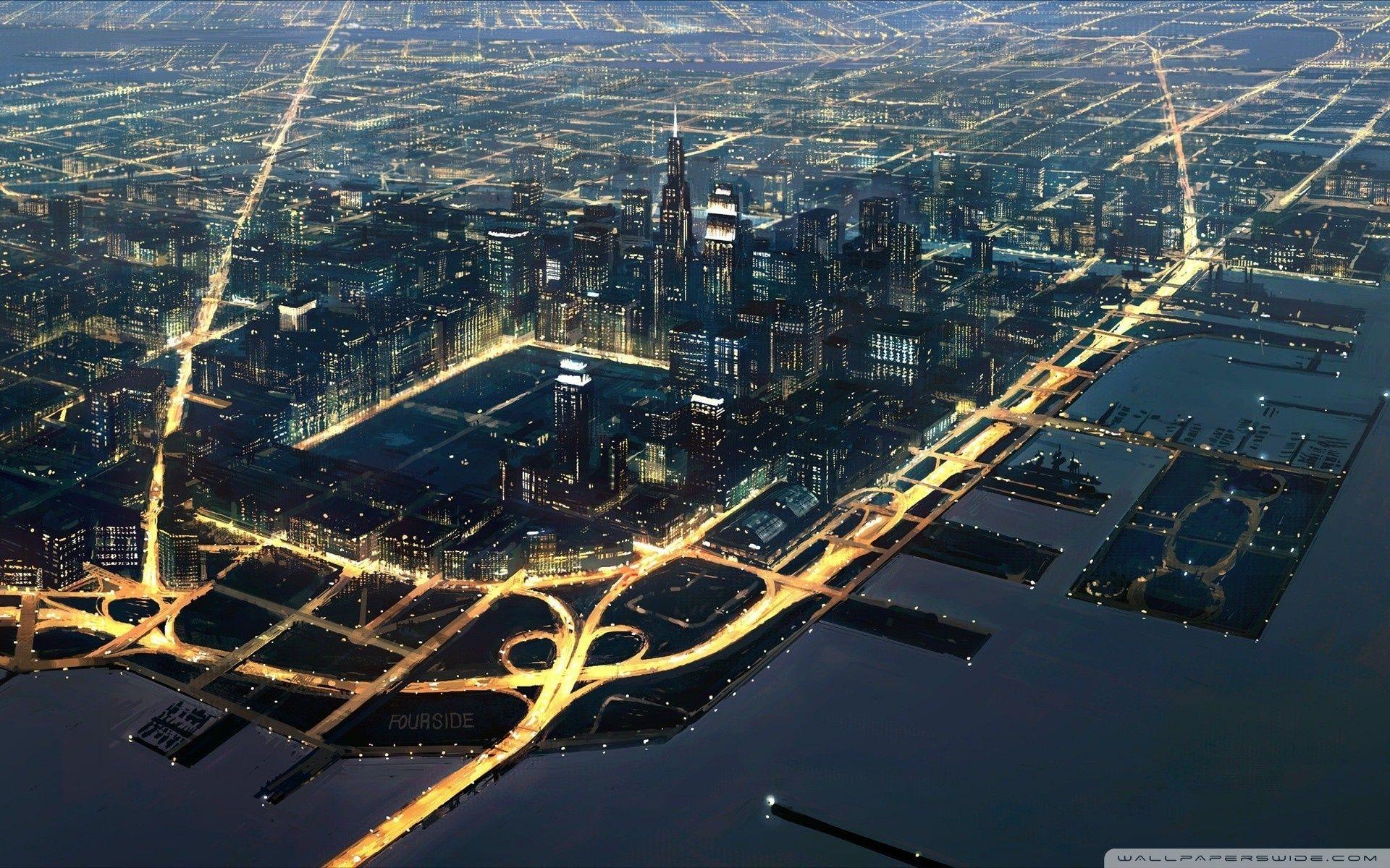 1920x1200 City Drawing Ultra HD Desktop Background Wallpaper for 4K UHD TV