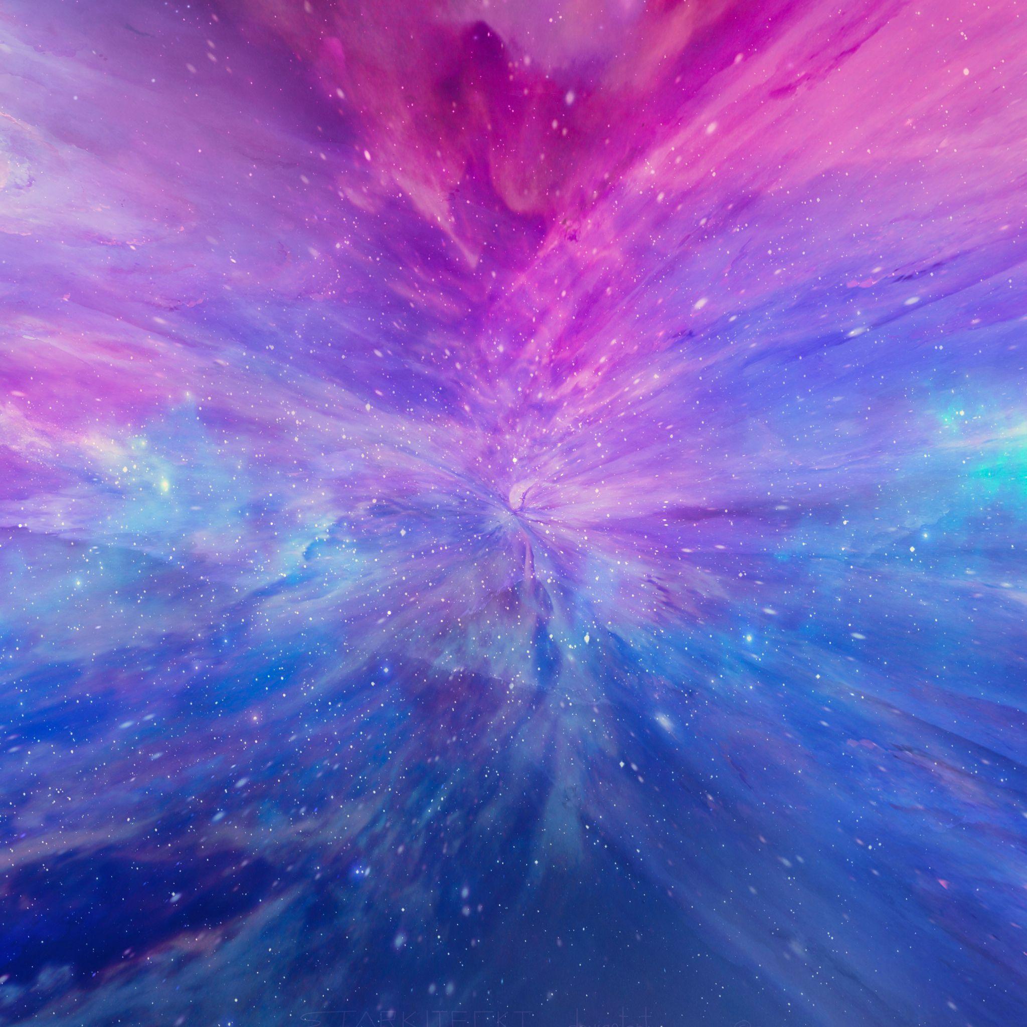 2048x2048 Galactic Clouds Spacey Colored Wallpaper