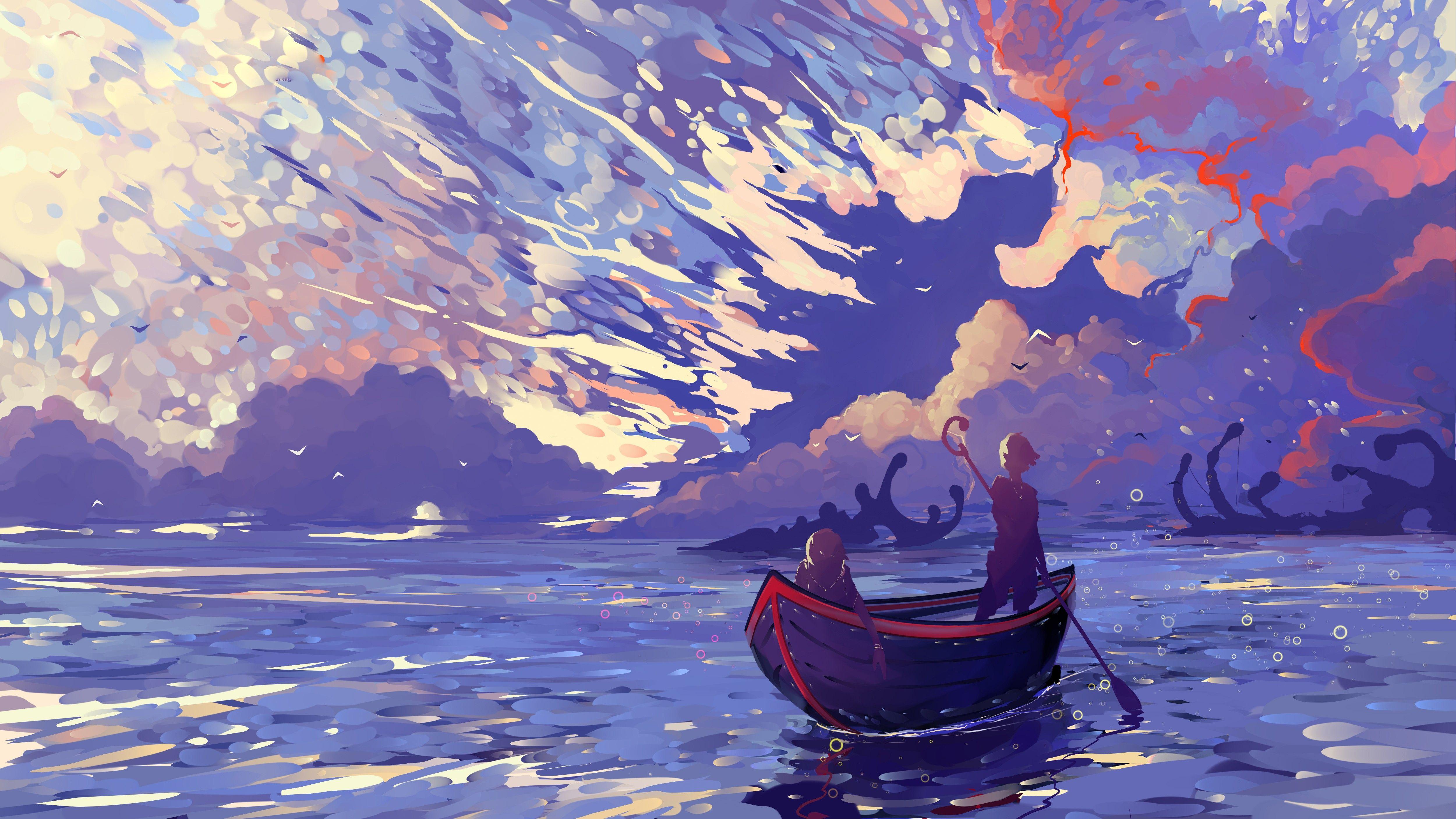 5000x2813 Hangmoon, Digital art, Artwork, Sky, Illustration