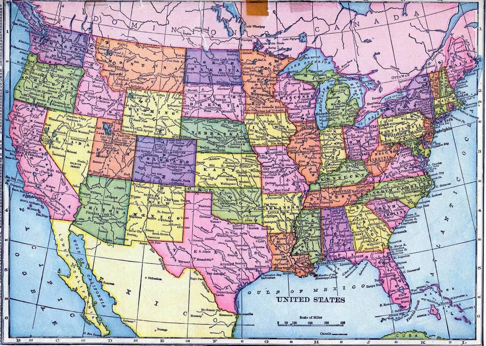 1600x1139 US Map Wallpaper Cool Free Detailed Of Us In Pdf