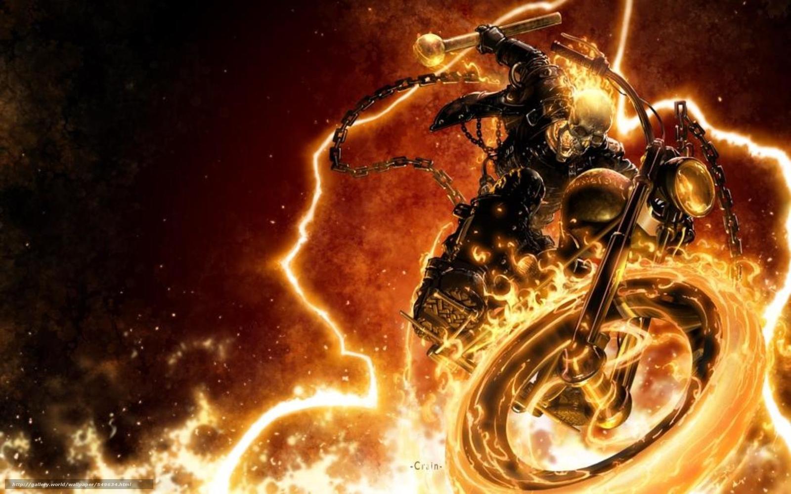 1600x1000 Wallpaper art, Ghost Rider, infernal, Ghostly, racer, Biker on your