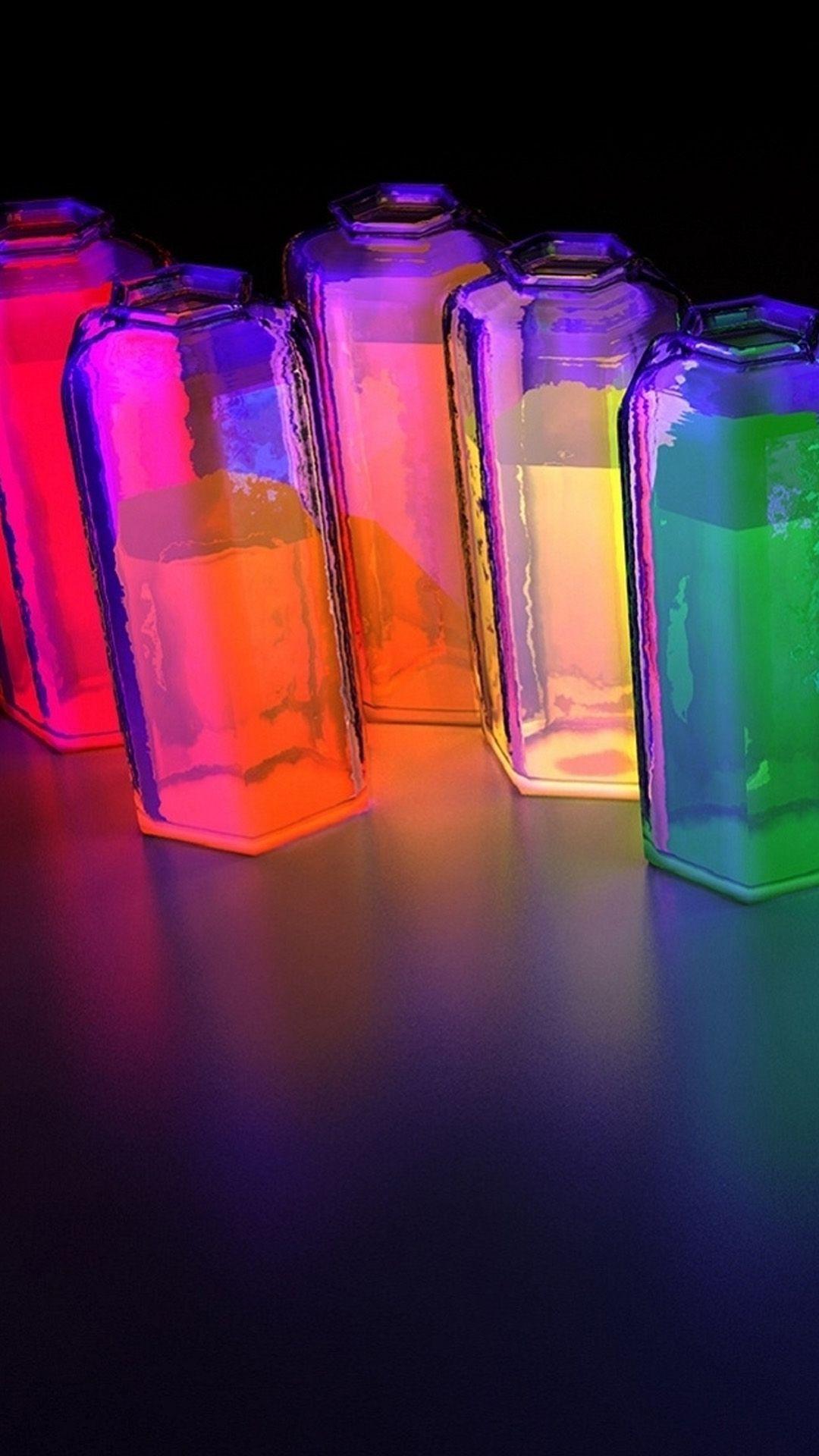 1080x1920 Colorful Water Bottles Android Wallpaper HD Wallpaper