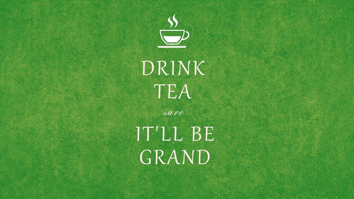 1366x768 green, tea, grand, irish, simple, keep calm wallpaper