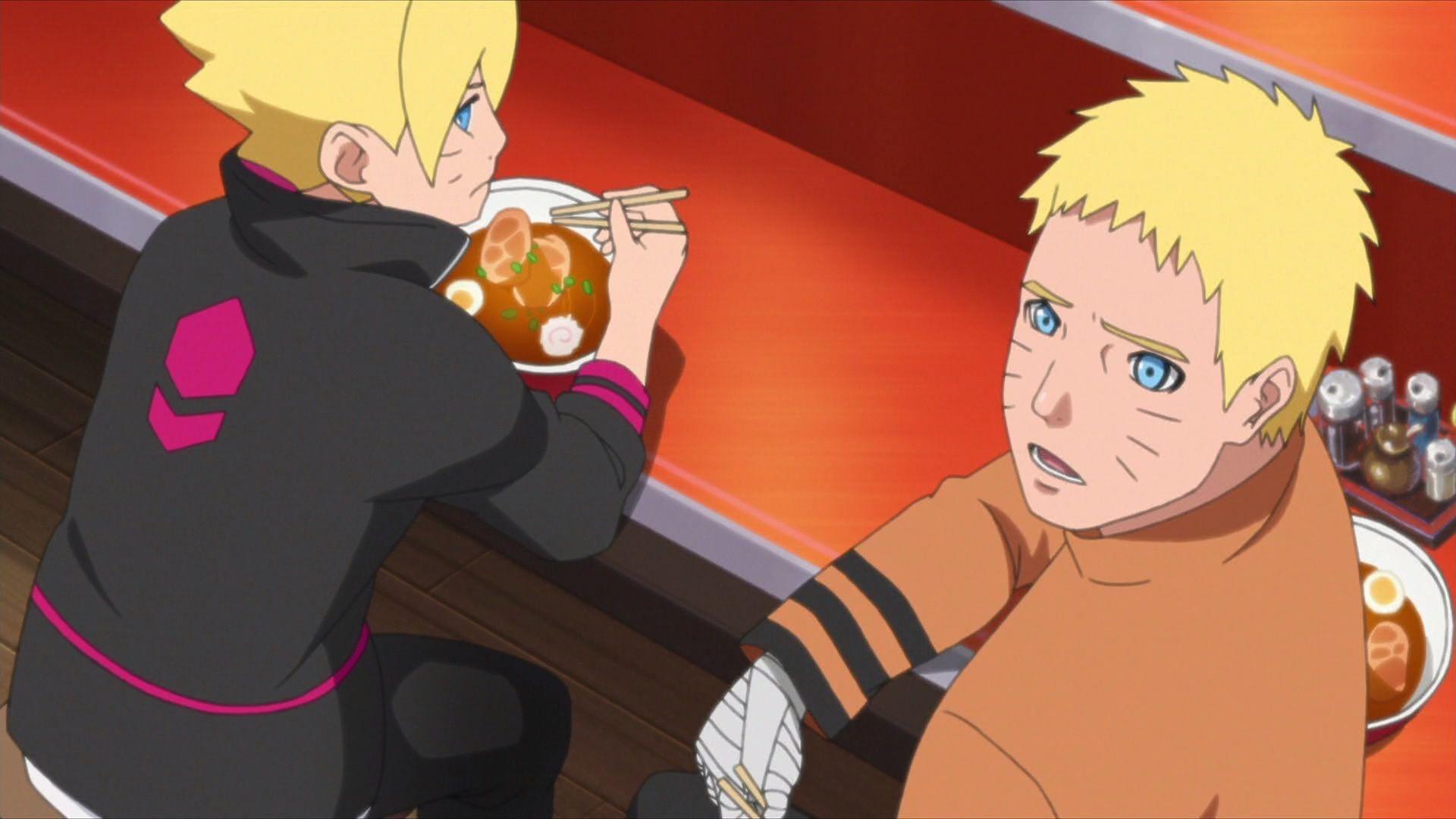 1920x1080 Boruto and Naruto eat ramen. Daily Anime Art