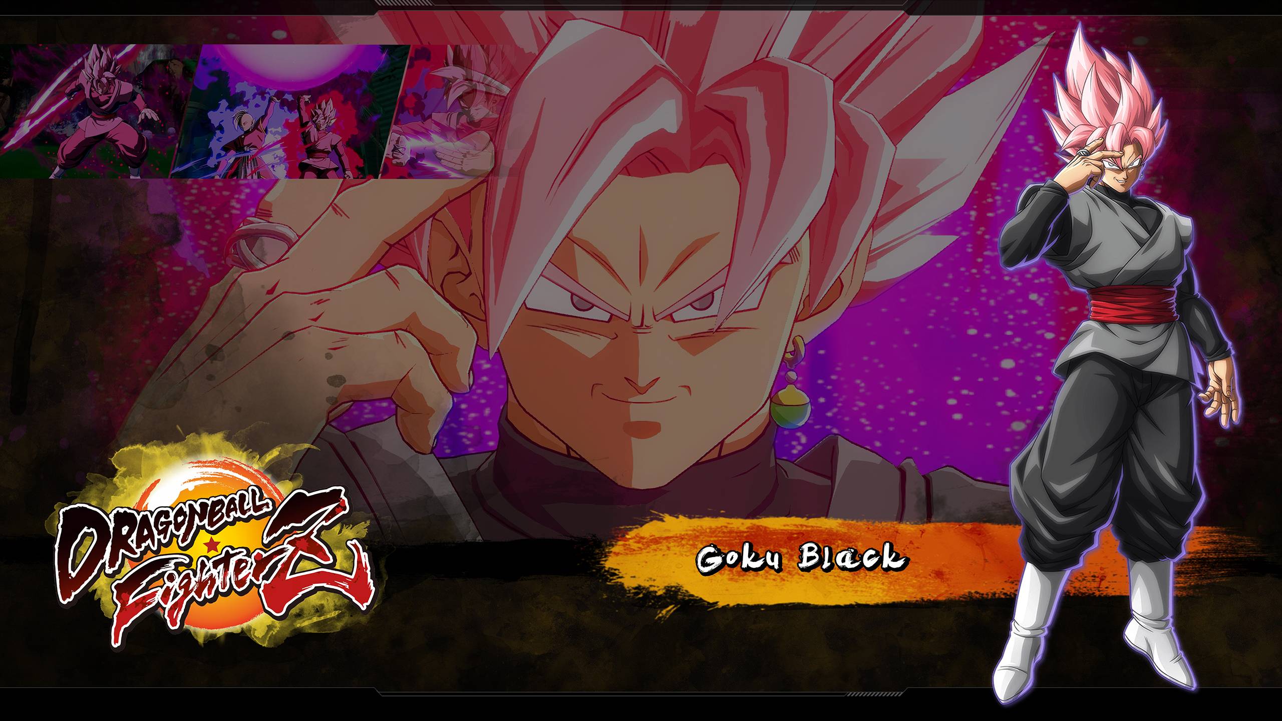 2560x1440 Dragon Ball FighterZ Goku Black Wallpaper. Cat with Monocle