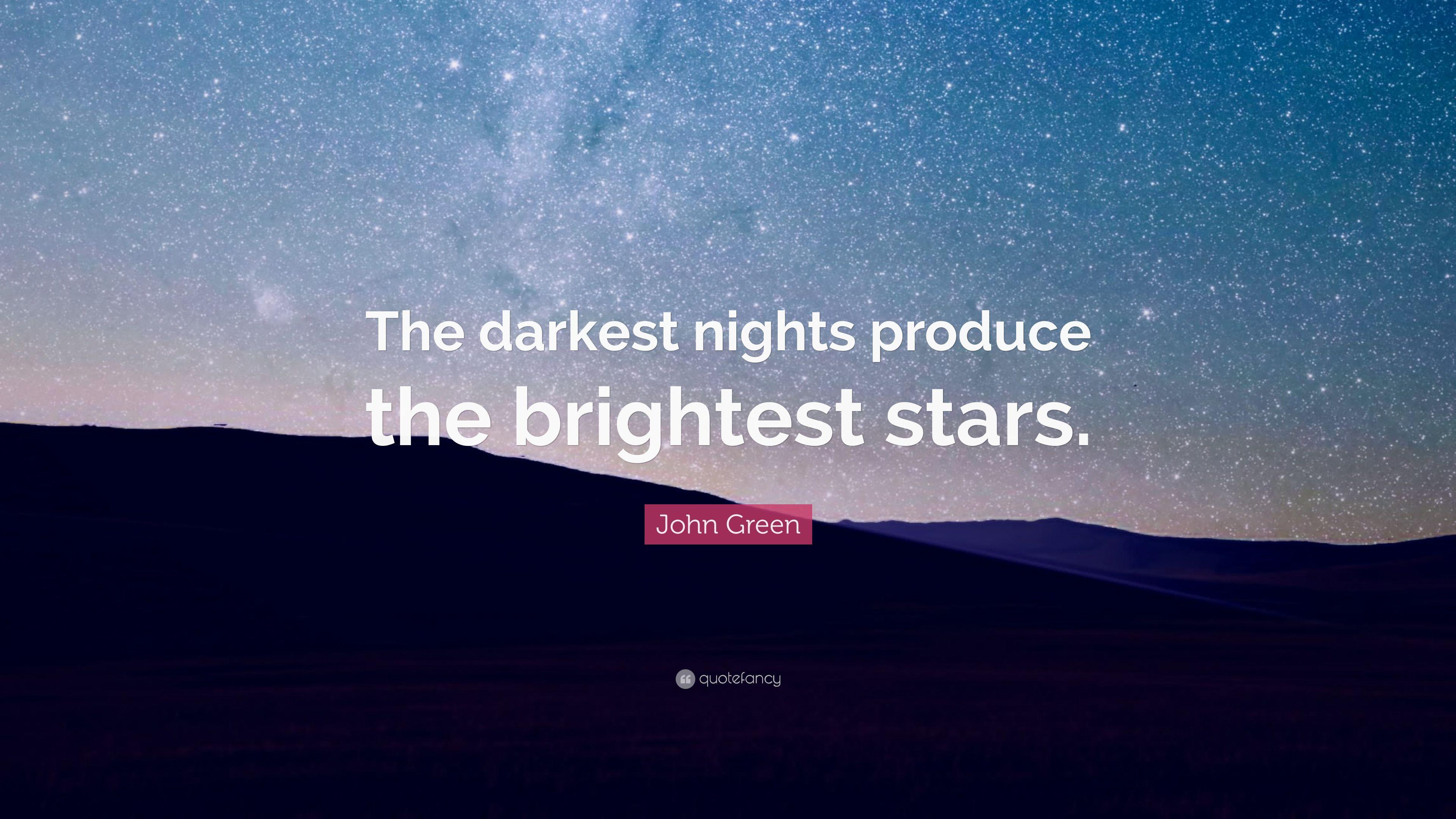 3840x2160 John Green Quote: “The darkest nights produce the brightest stars