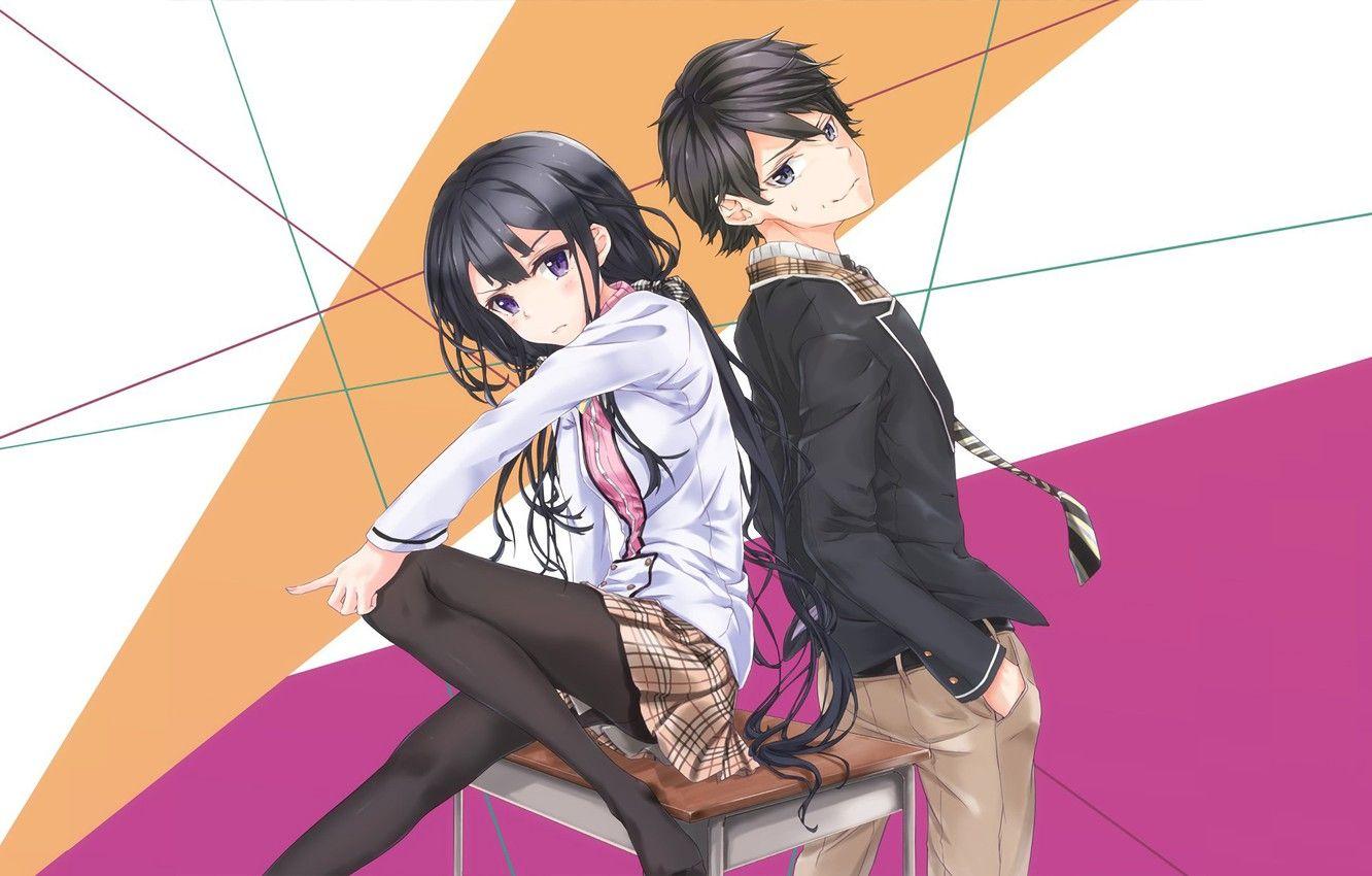1332x850 Wallpaper girl, boy, asian, manga, japanese, oriental, asiatic
