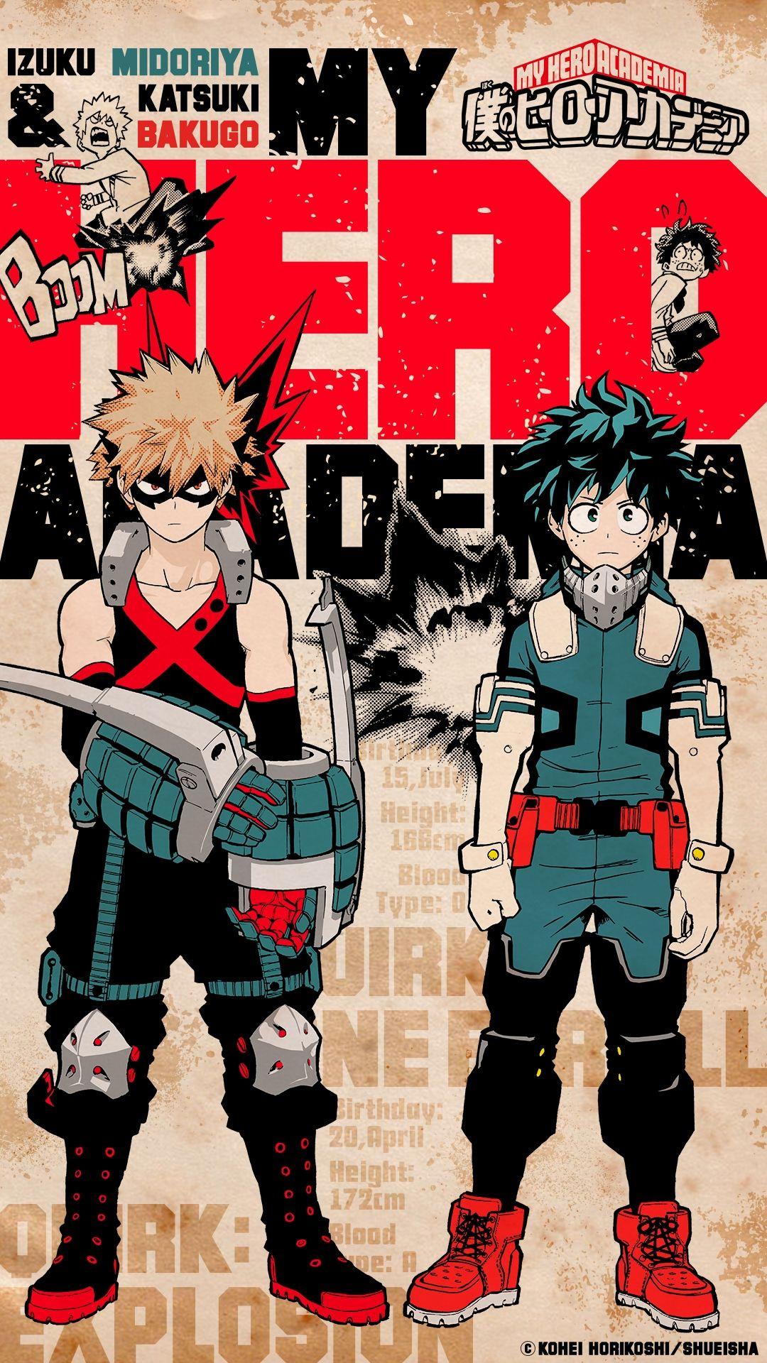 Hình nền 1080x1920 Kisekae Jump Deku & Bakugo: BokuNoHeroAcademia