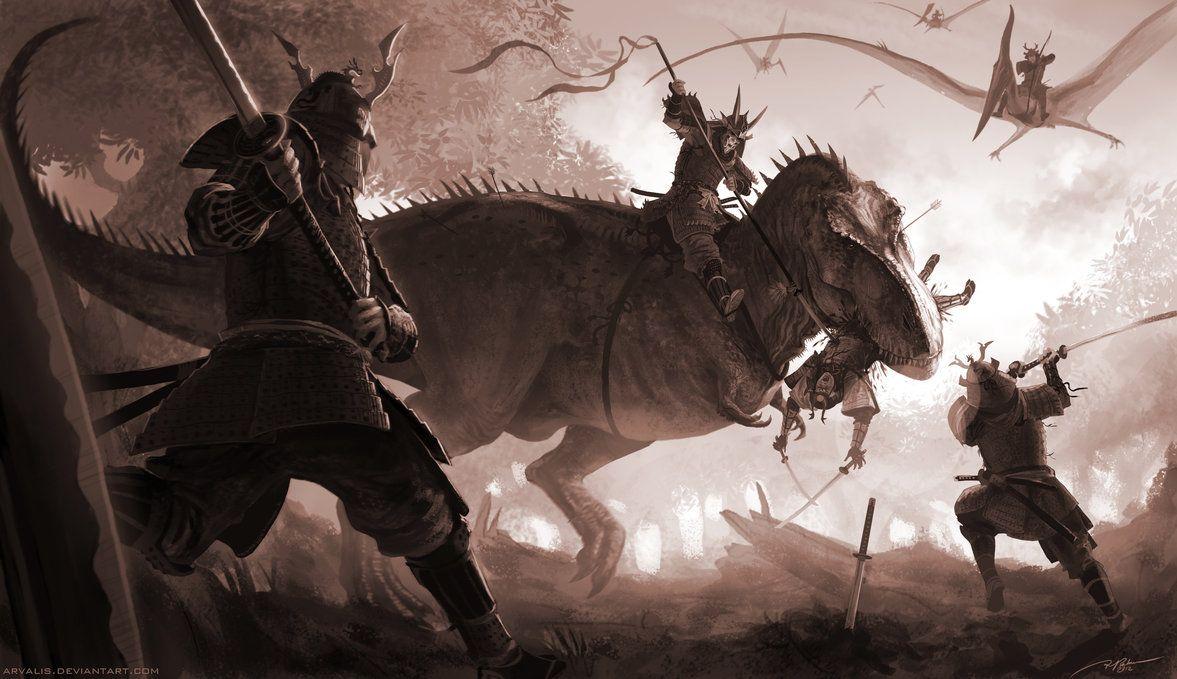 1177x679 T Rex Vs Samurai