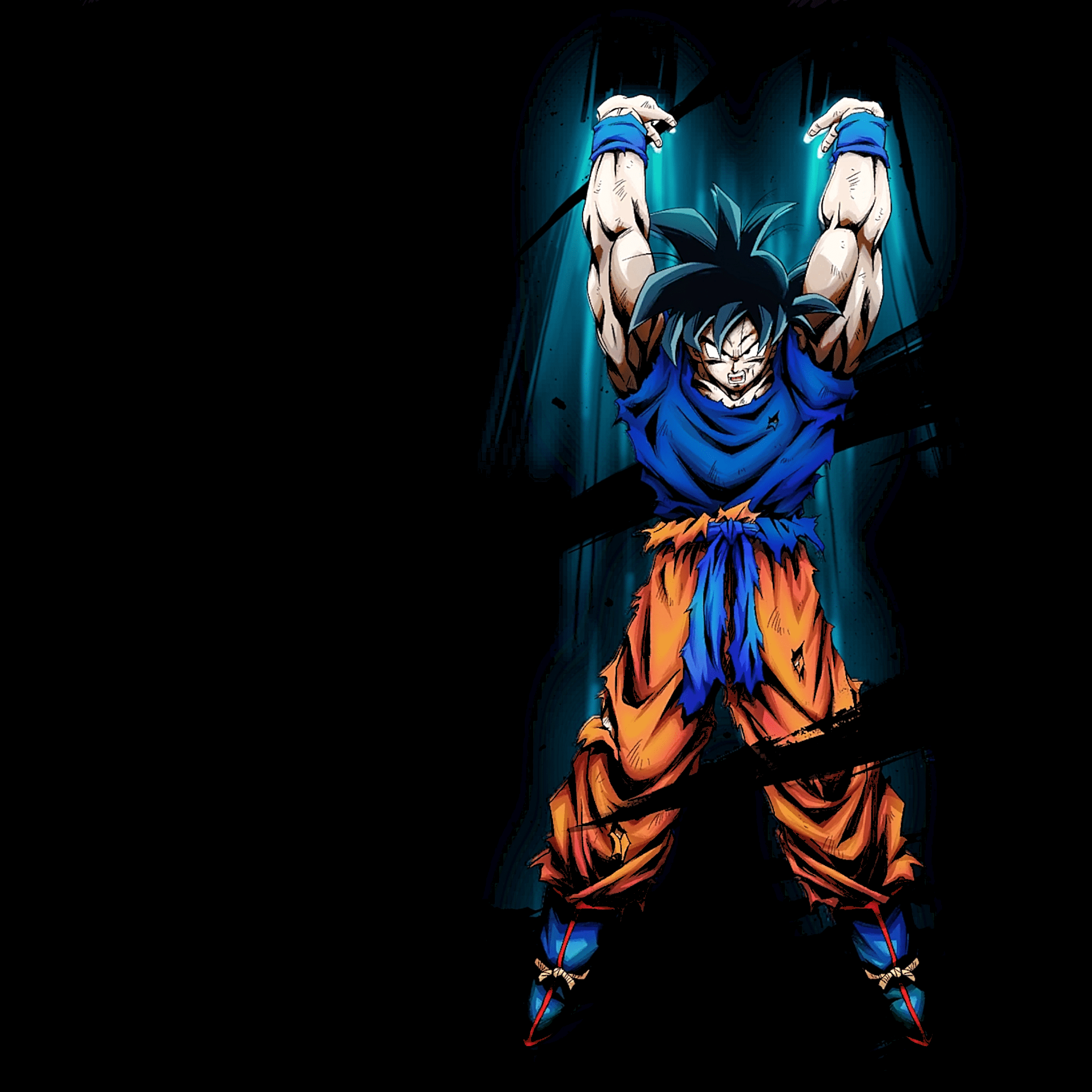 Neon Gogeta, anime, black, dragon ball, HD phone wallpaper