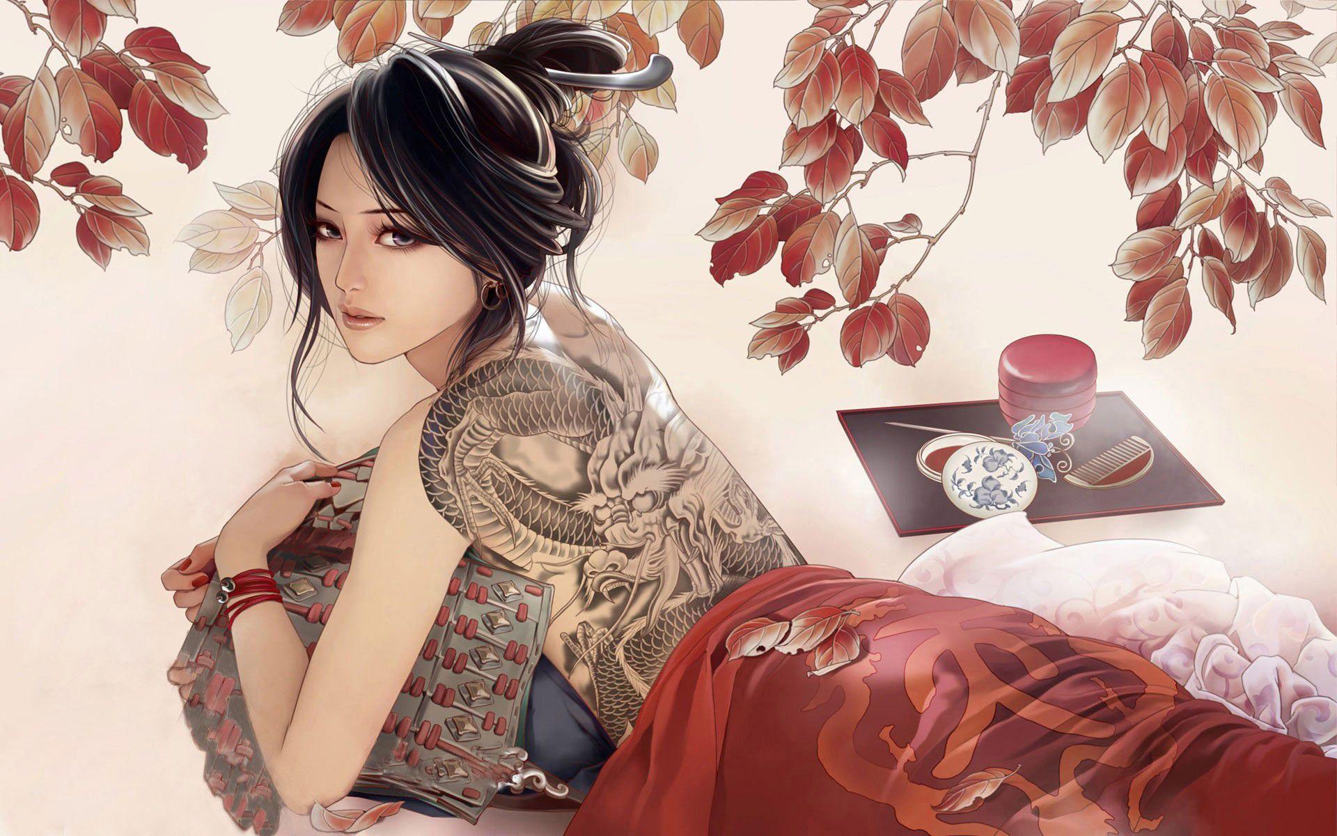 1920x1200 Female Anime Samurai Wallpaper