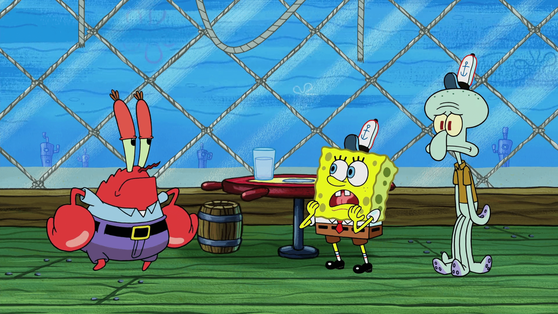 1920x1080 Mr Krabs, Spongebob and Squidward wallpaper