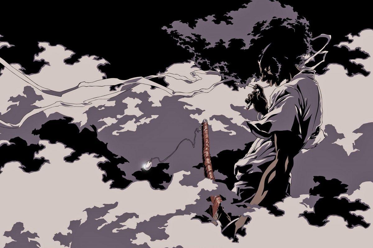 1200x800 foggy afro samurai wallpaper KC667 living room home wall modern art