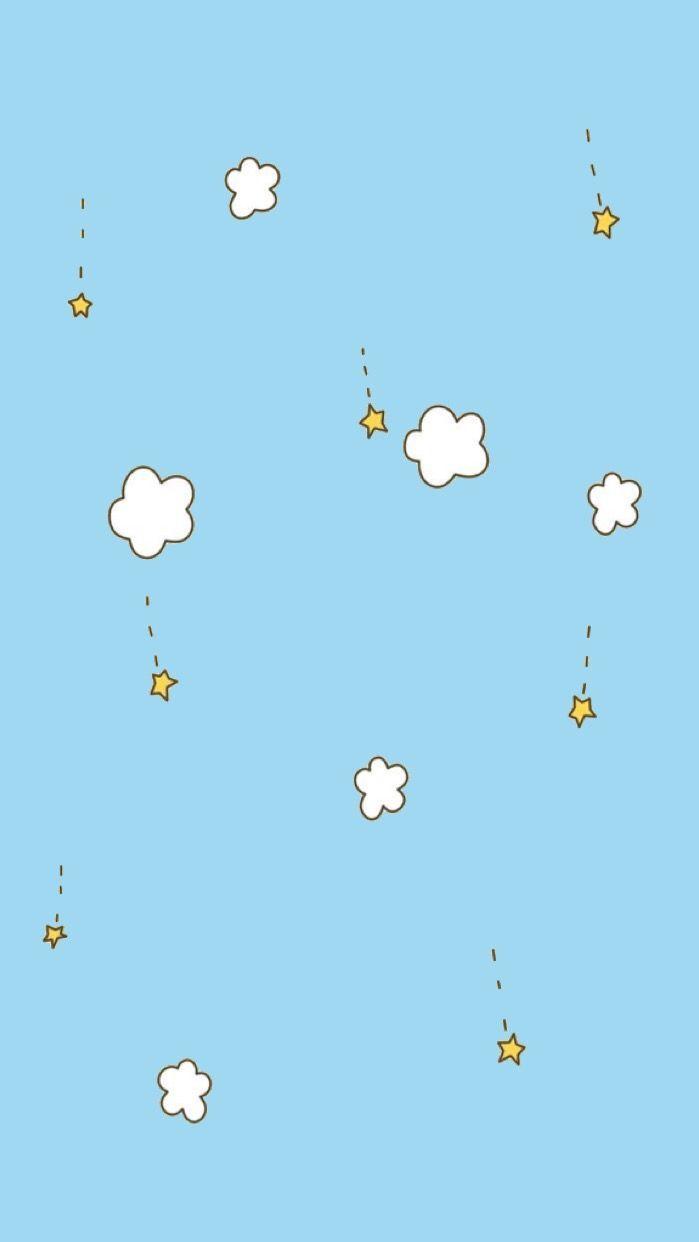 Cute and lovely Light blue kawaii background for your devices