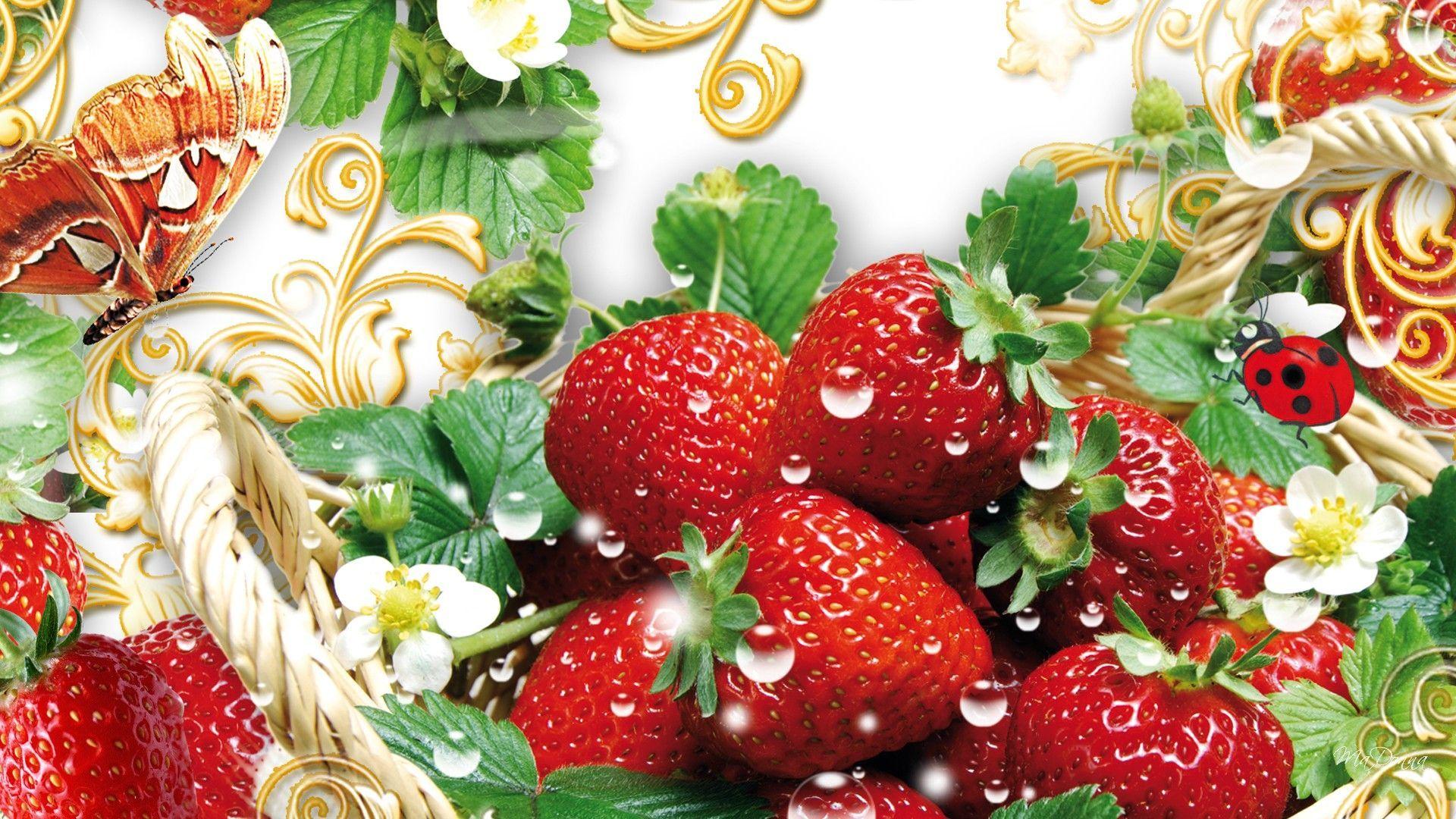 1920x1080 Flower with strawberry HD wallpaper free download. Strawberry