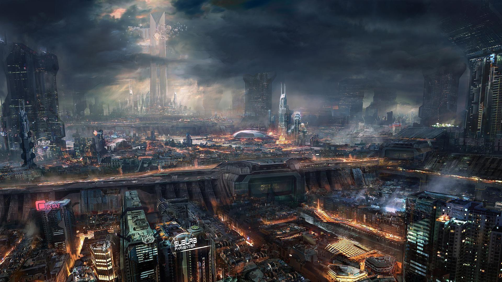 1920x1080 Futuristic City Wallpaper