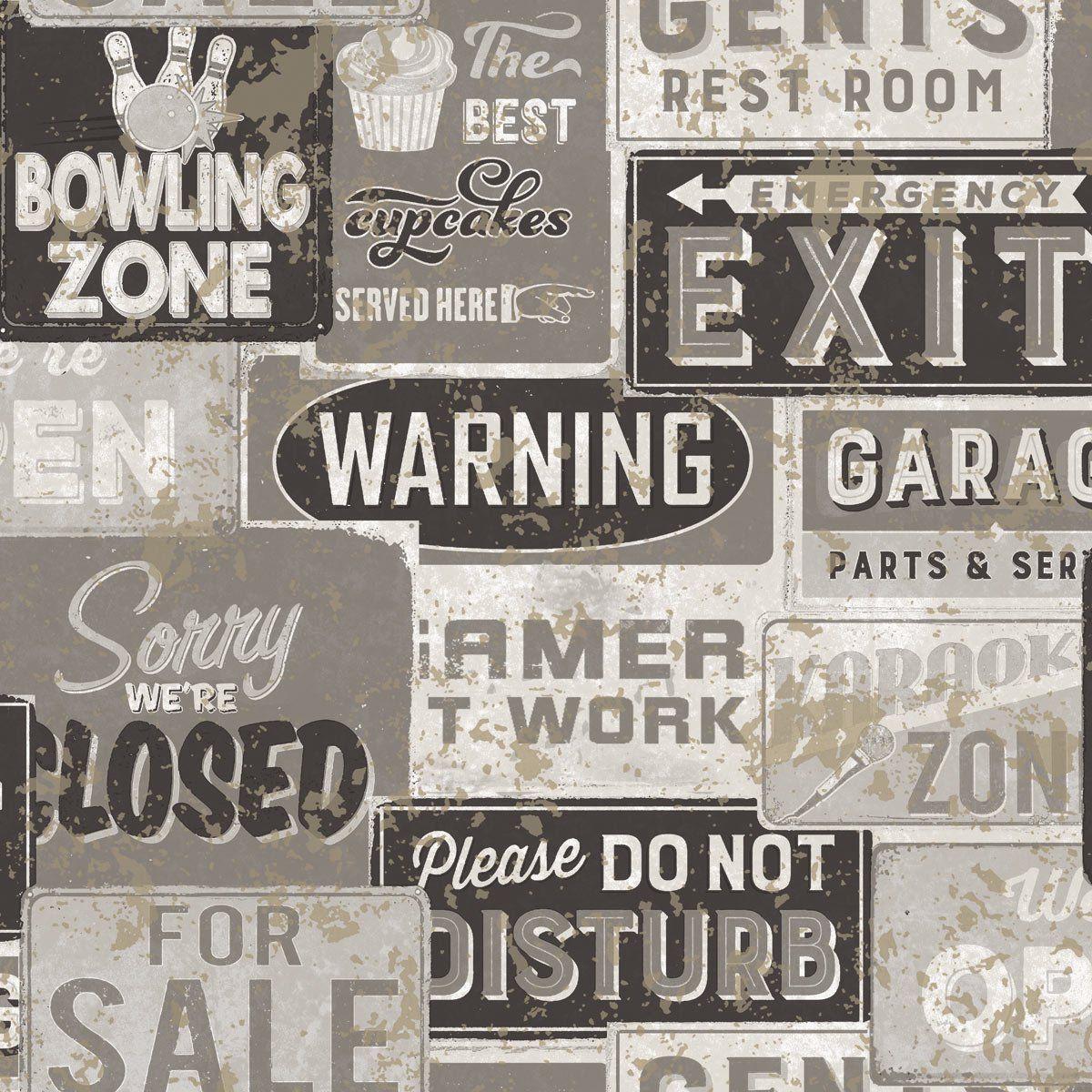 1200x1200 Wallpaper with Vintage Collage Plates Black, Grey and White