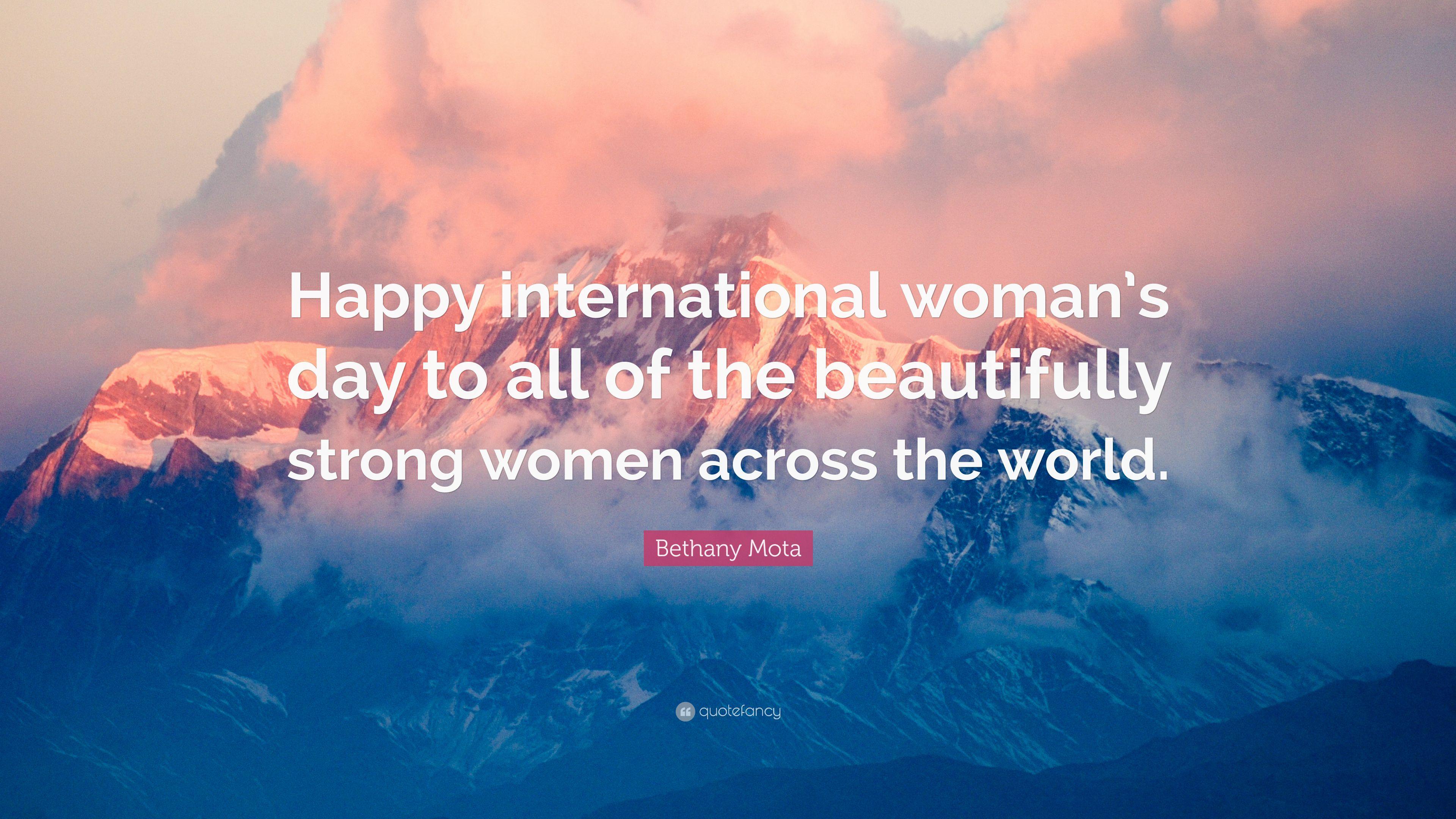 3840x2160 Bethany Mota Quote: “Happy international woman's day to all