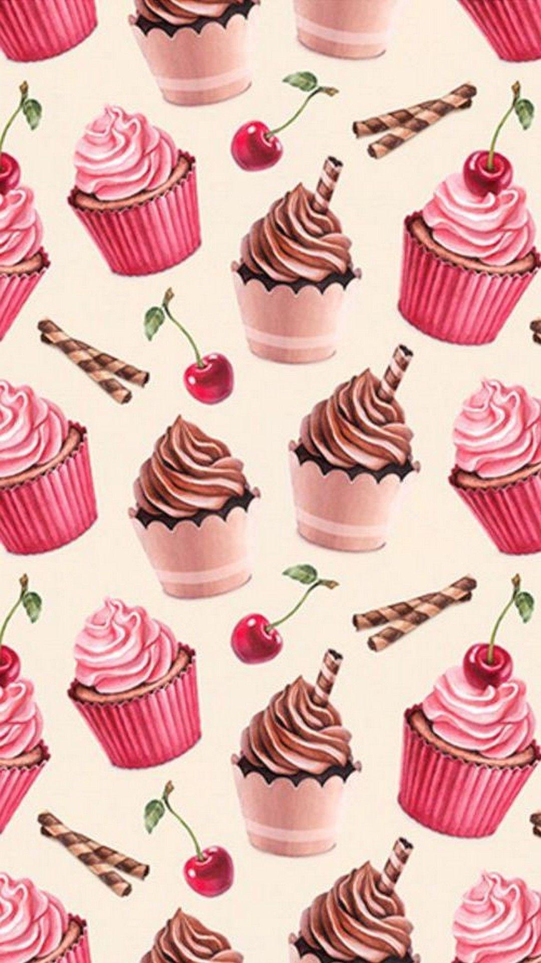 1080x1920 Android Wallpaper Cherry Cupcake Android Wallpaper