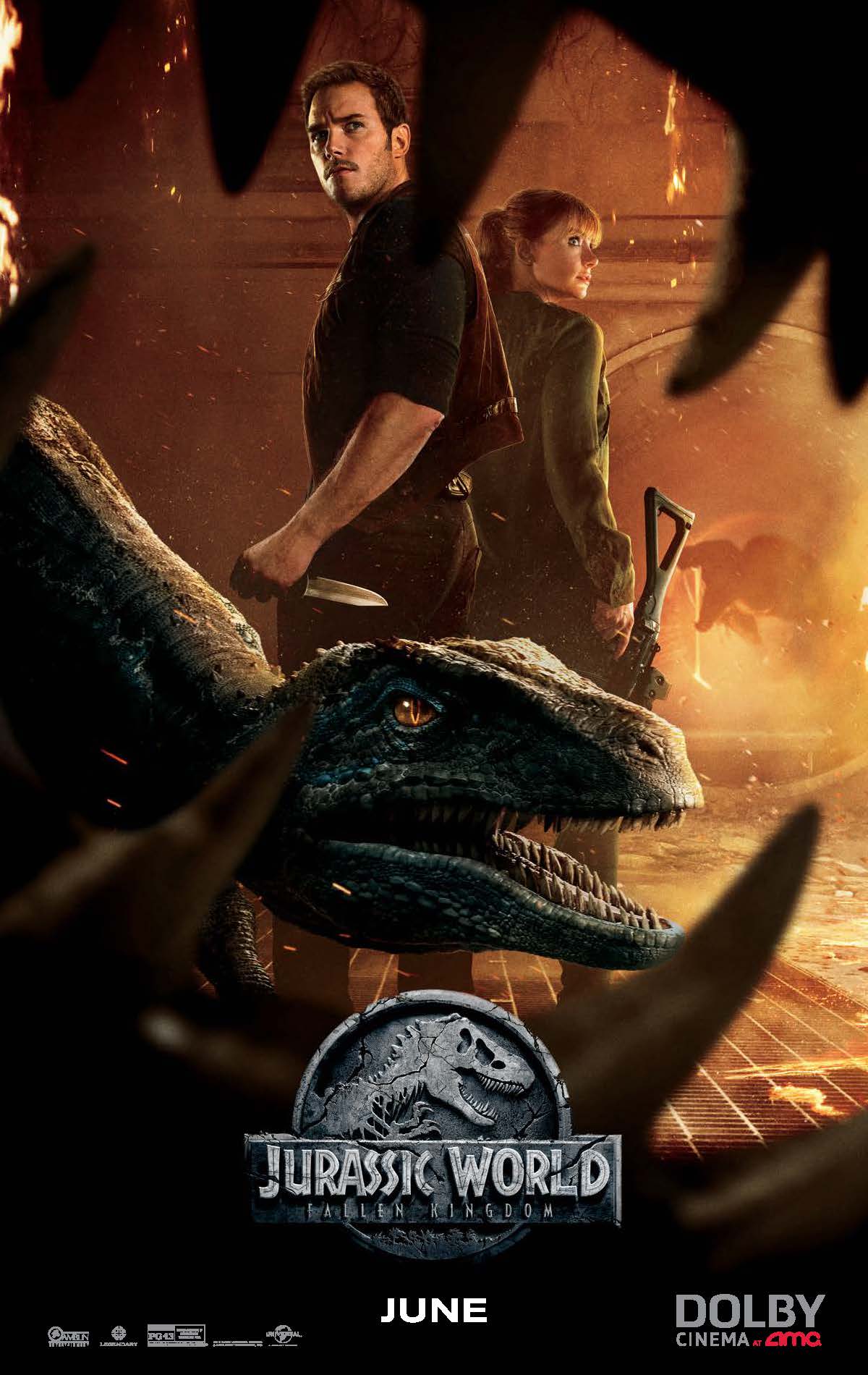 1200x1900 Chris Pratt, Bryce Dallas Howard & Blue Face The Indoraptor In A