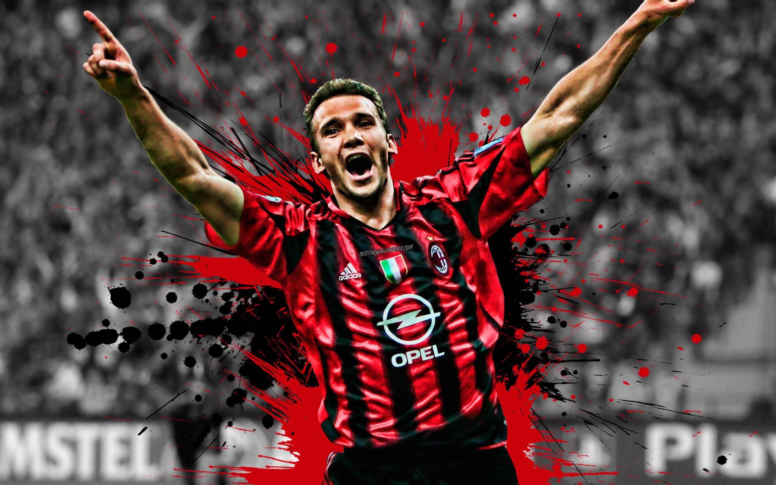 2560x1600 Download Wallpaper Andriy Shevchenko, 4k, Ukrainian Football Player, AC Milan, Striker, Red Black Paint Splashes, Creative Art, Serie A, Italy, Shevchenko, Football, Grunge, Sheva For Desktop With Resolution 2560x1600. High Quality HD Picture