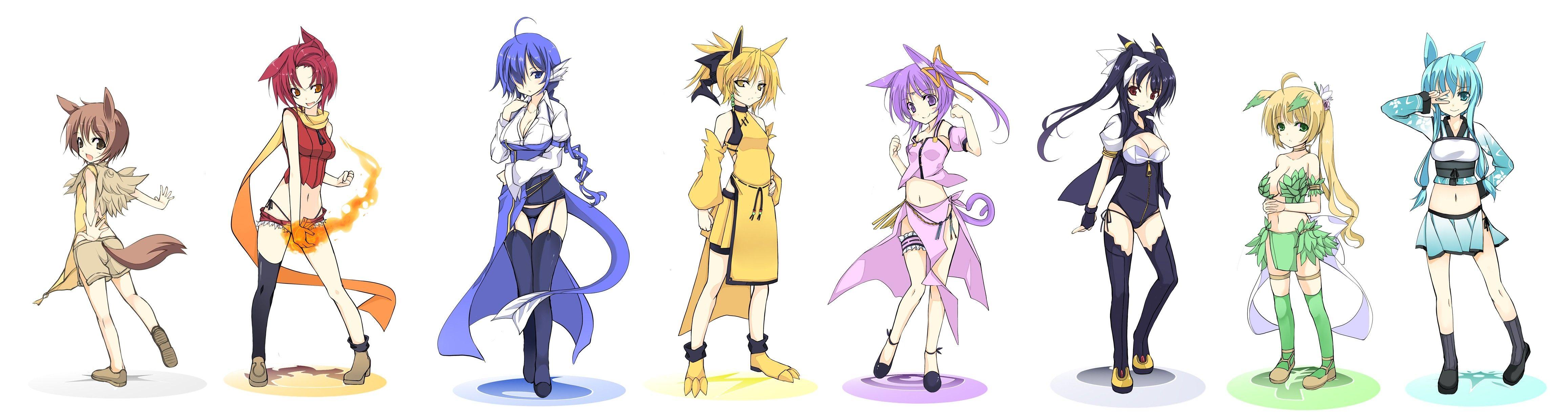 4629x1240 Eevee Pokemon As Girls