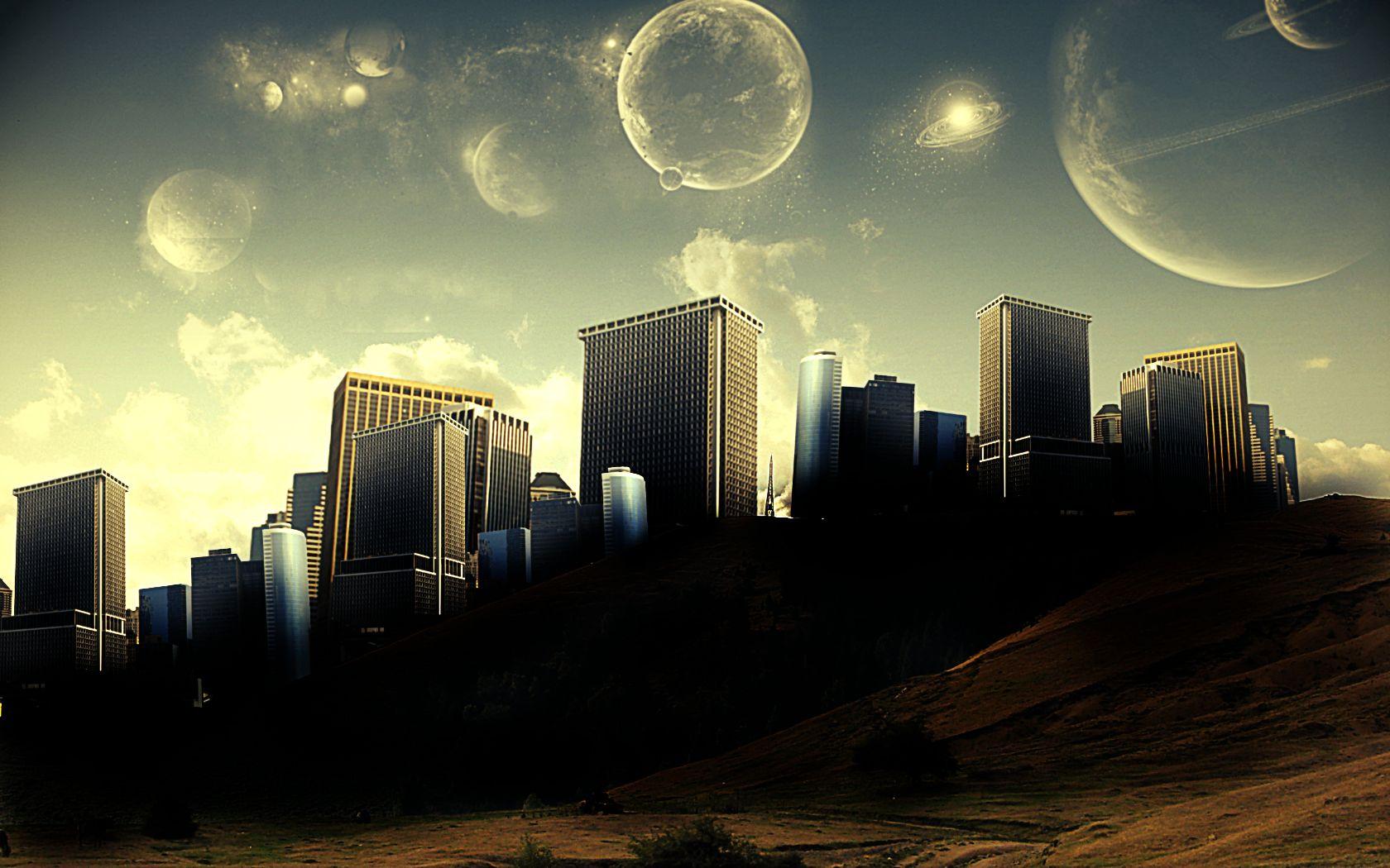 1680x1050 Future city