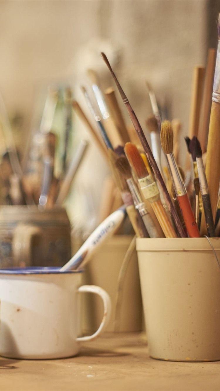 750x1334 iPhone Wallpaper Painting Brushes Paint Phone Wallpaper