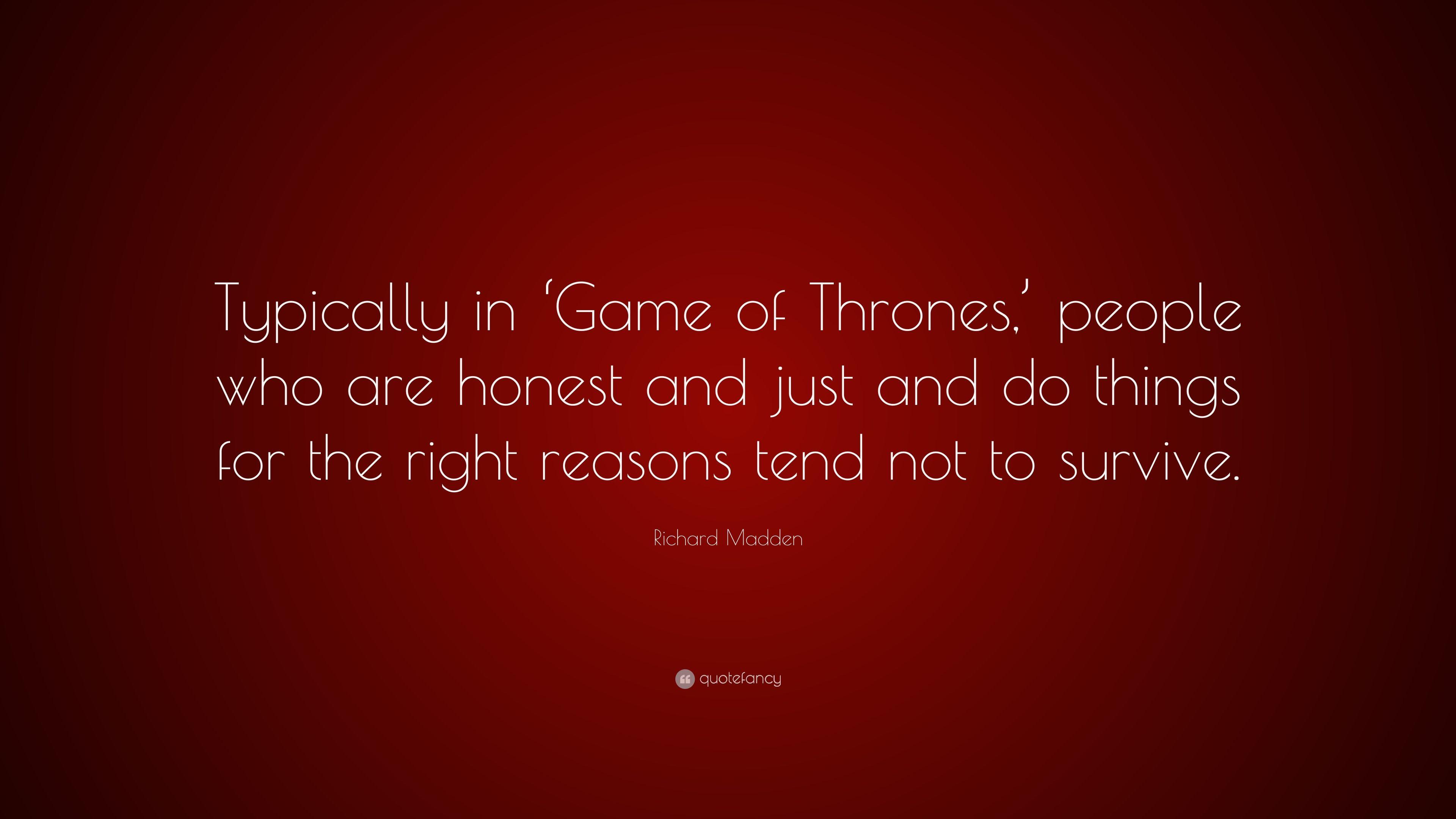 3840x2160 Richard Madden Quote: “Typically in 'Game of Thrones, ' people who