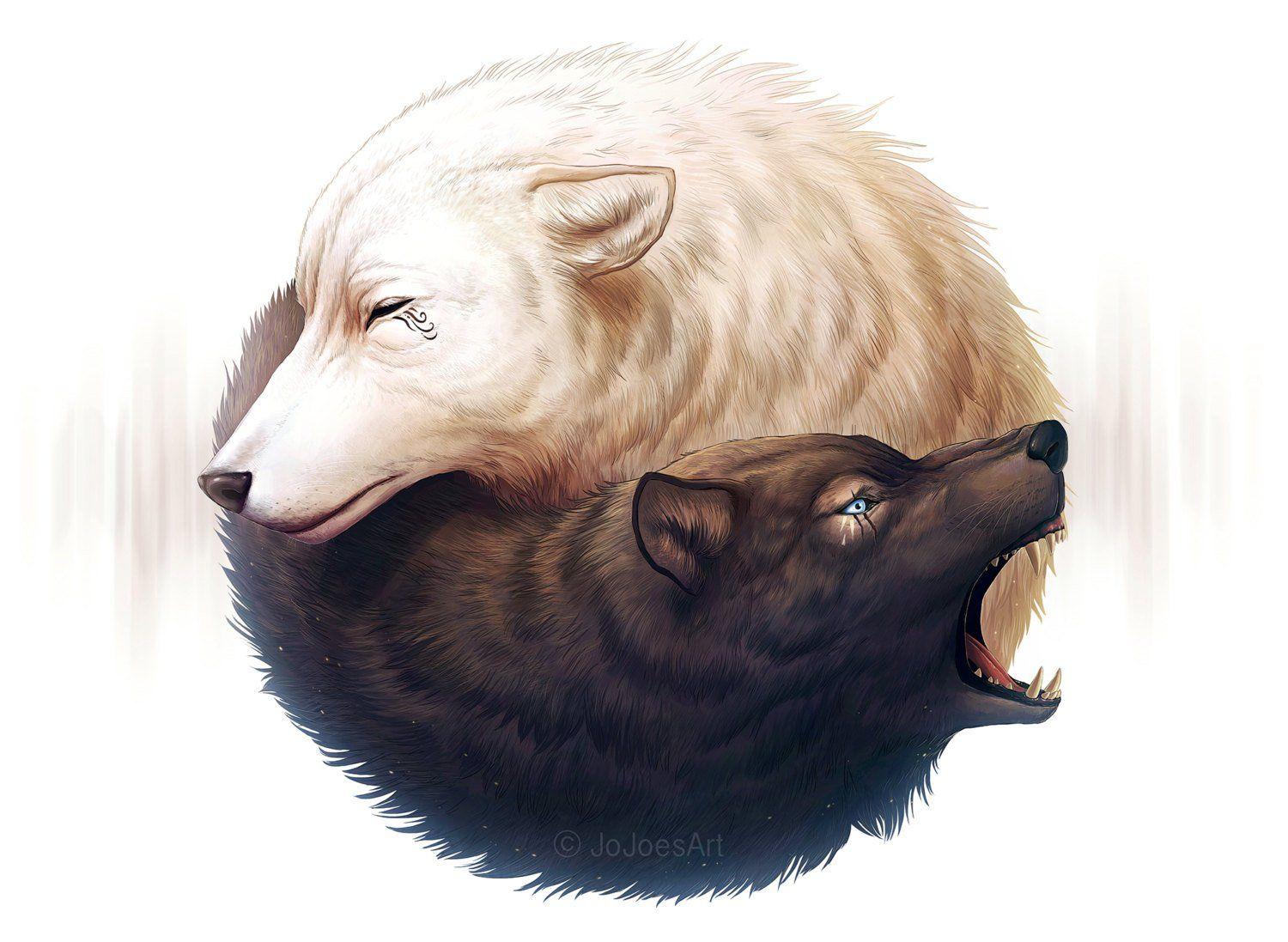 1500x1097 Yin Yang in wolves wallpaperx1097