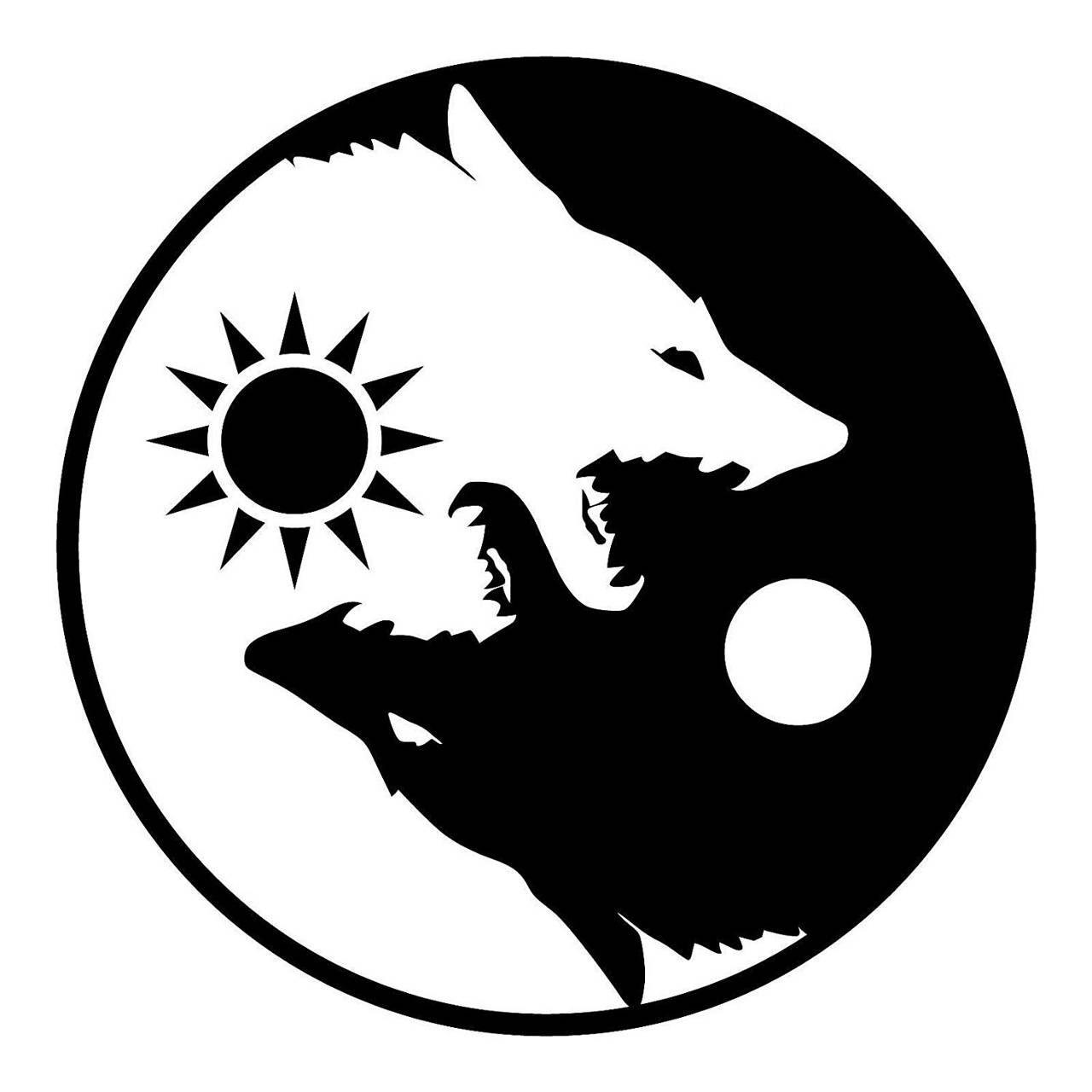 1280x1280 Wolves Yin yang wallpaper
